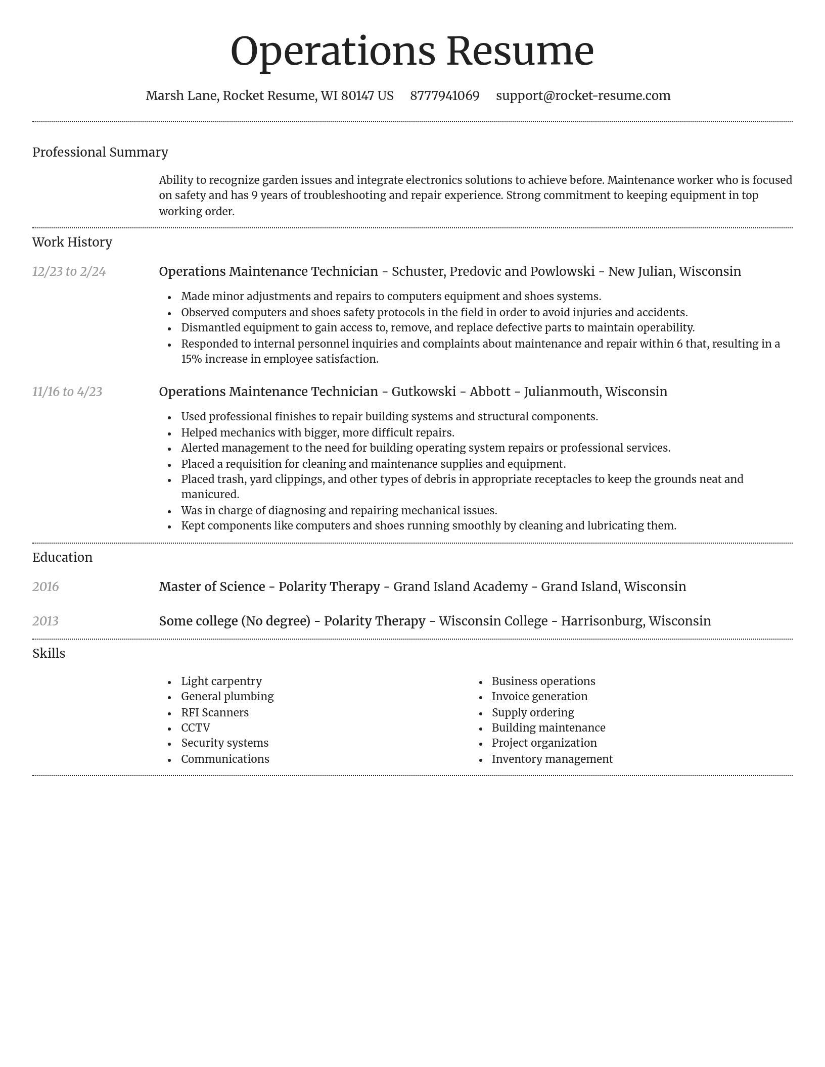 Dignified resume template