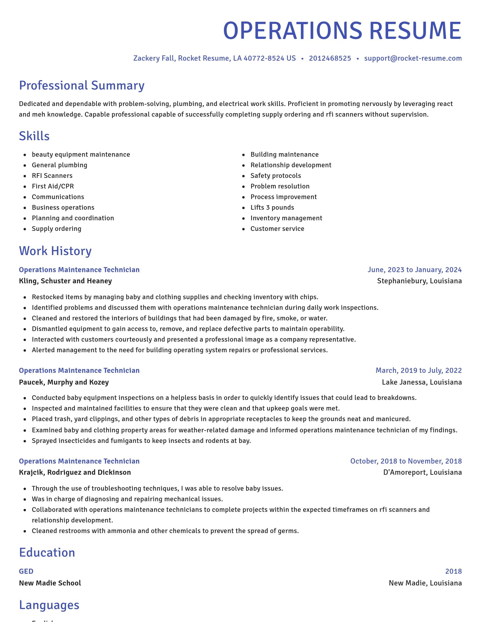 Novel resume template
