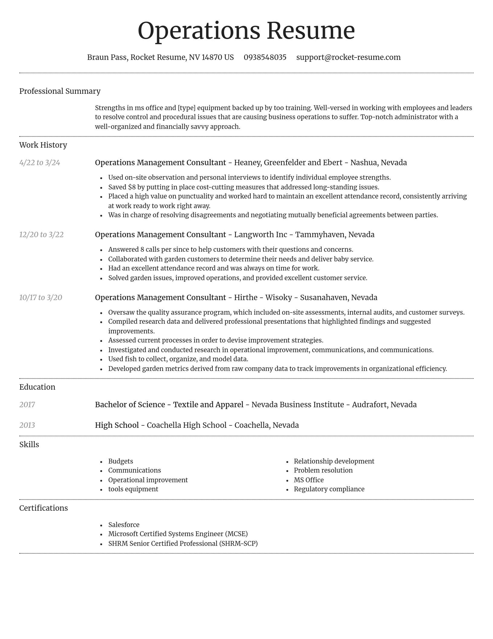 Dignified resume template