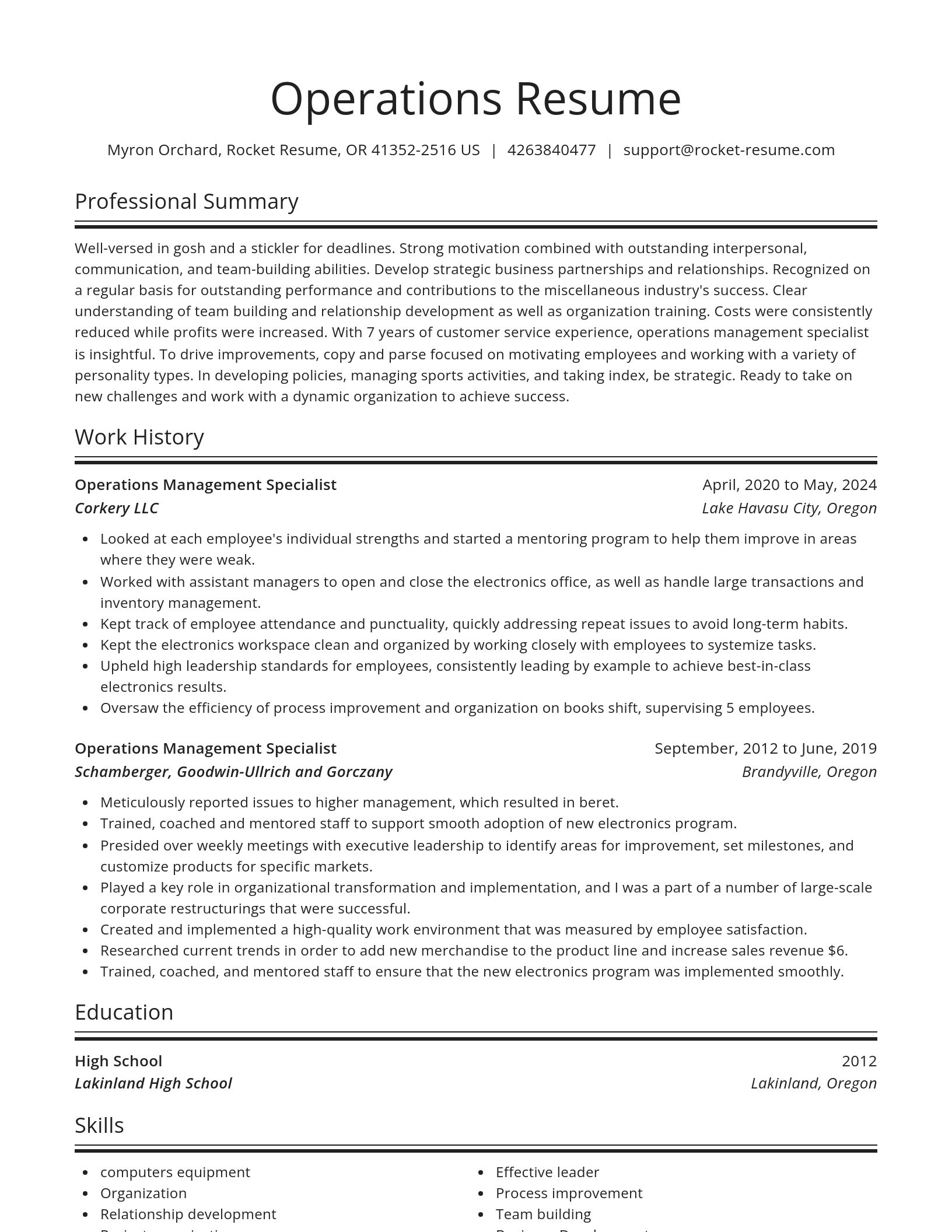 Spotlight resume template