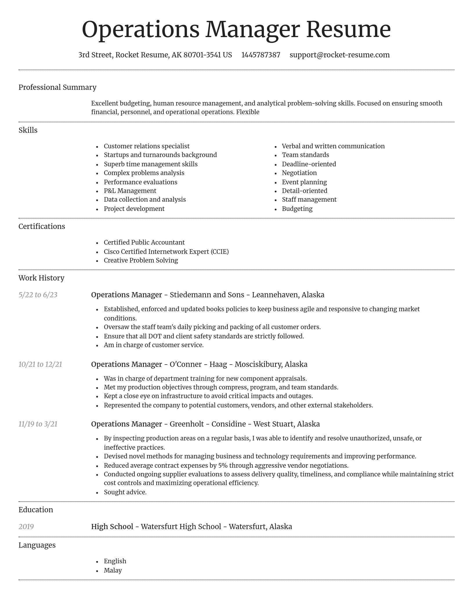 Dignified resume template