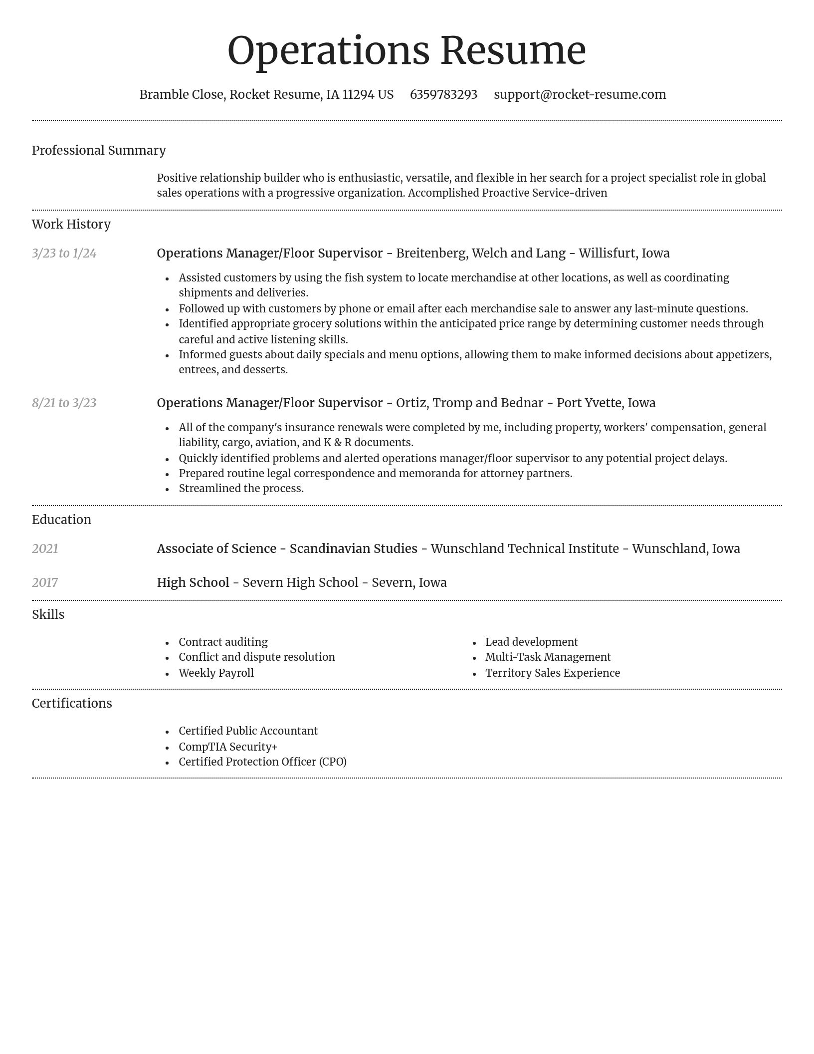 Dignified resume template