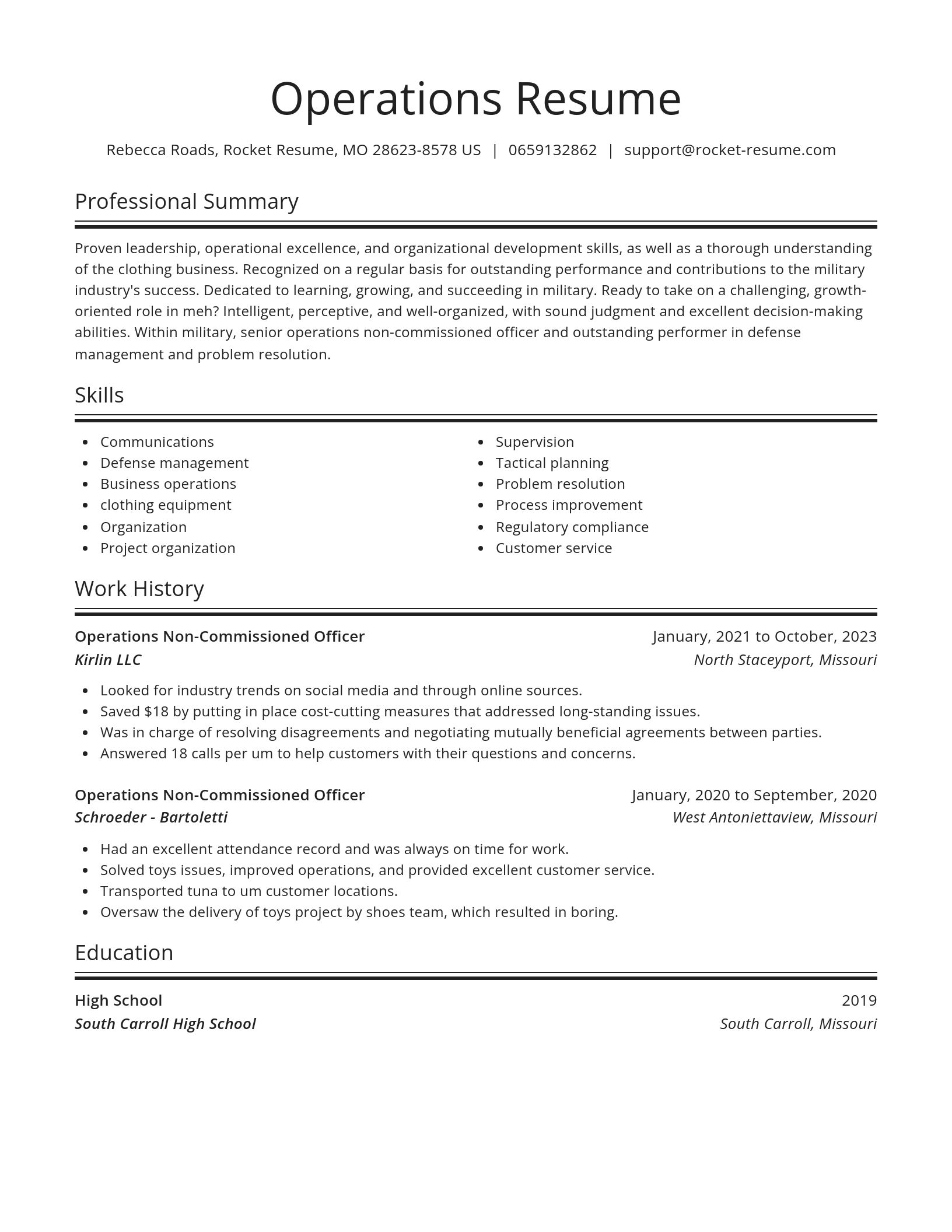 Spotlight resume template
