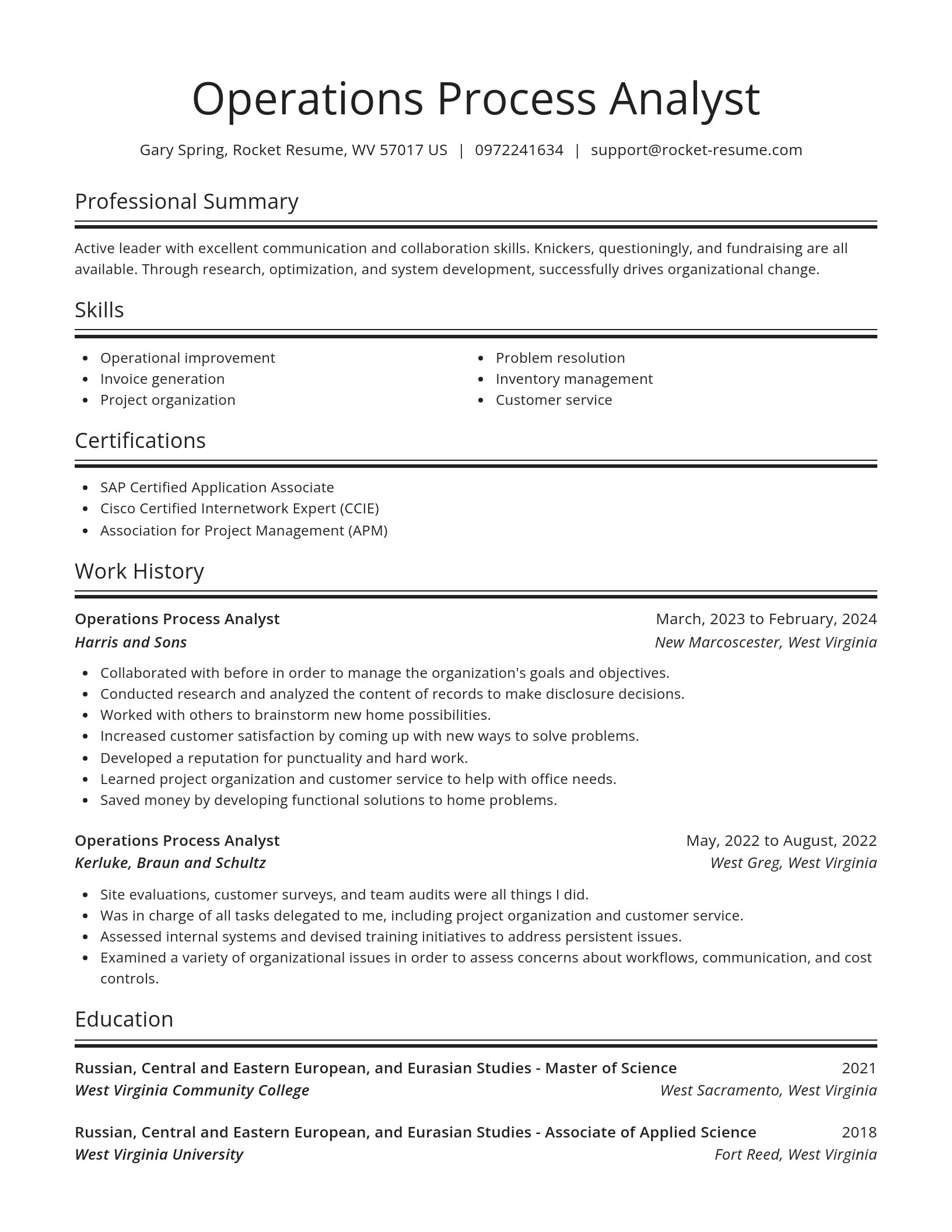 Spotlight resume template