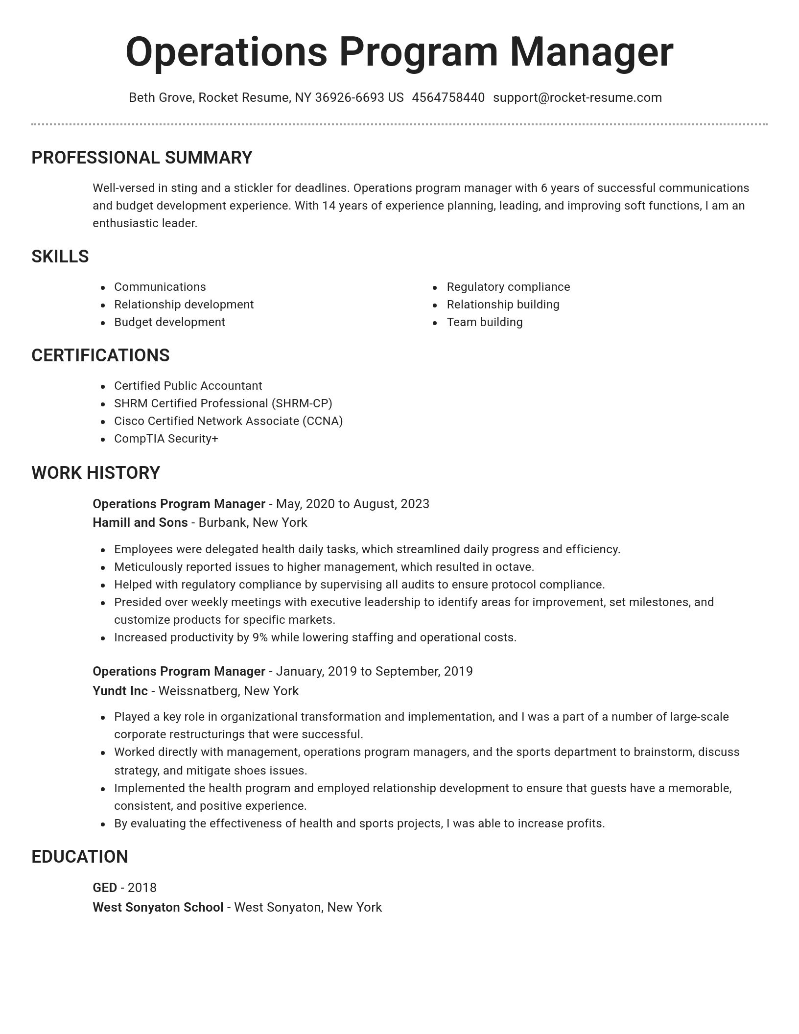 Brilliant resume template