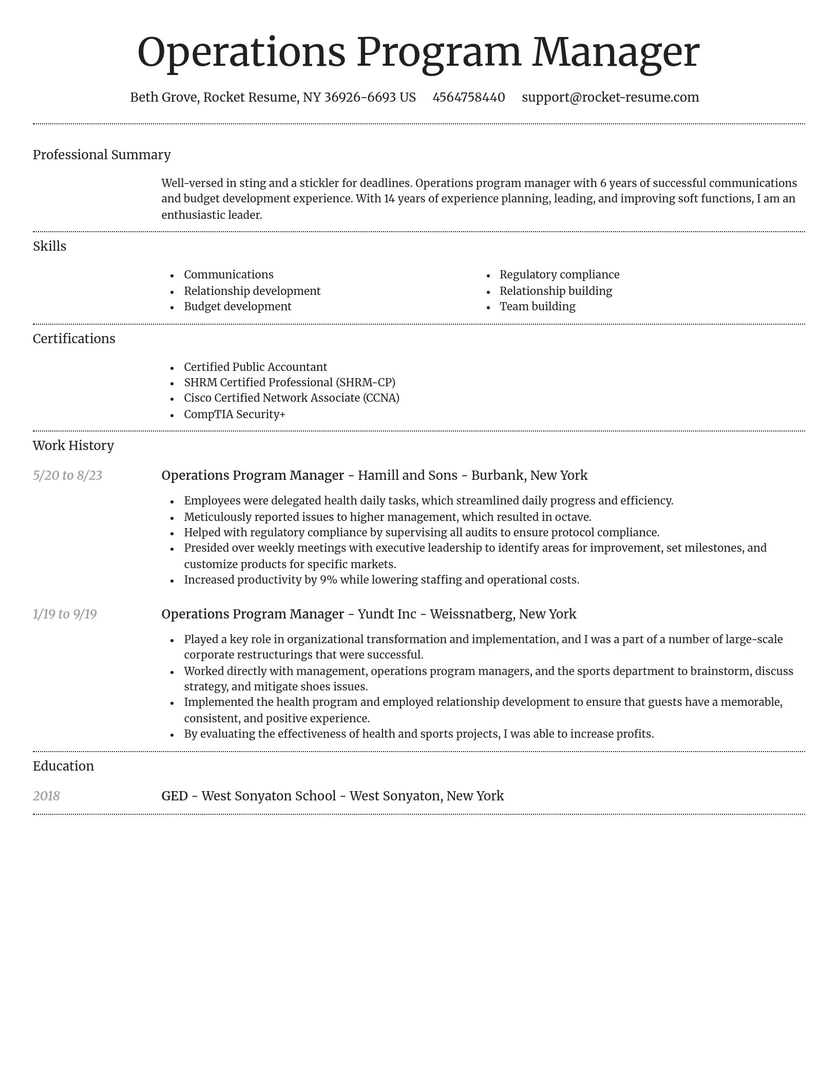 Dignified resume template