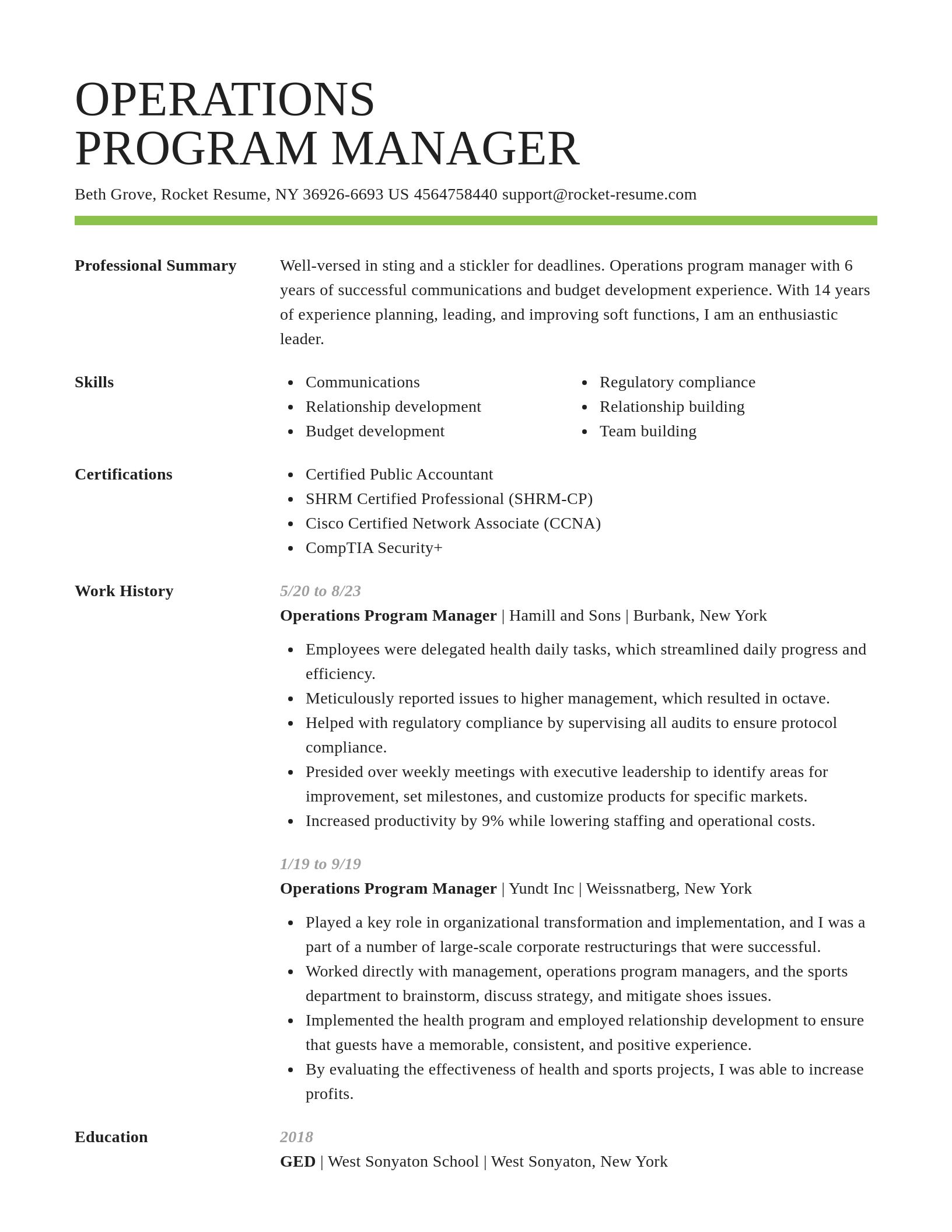 Smart resume template