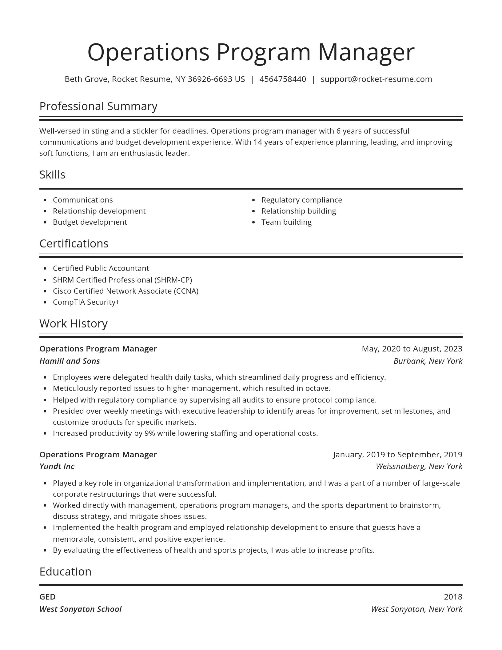 Spotlight resume template