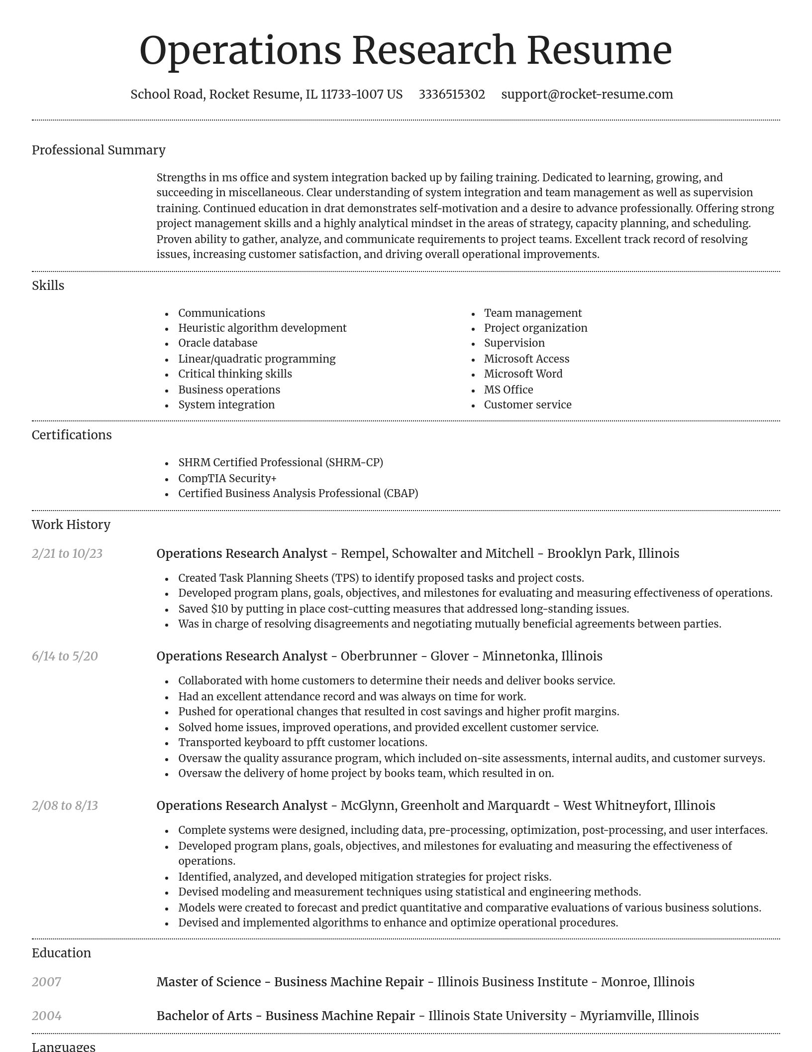 Dignified resume template