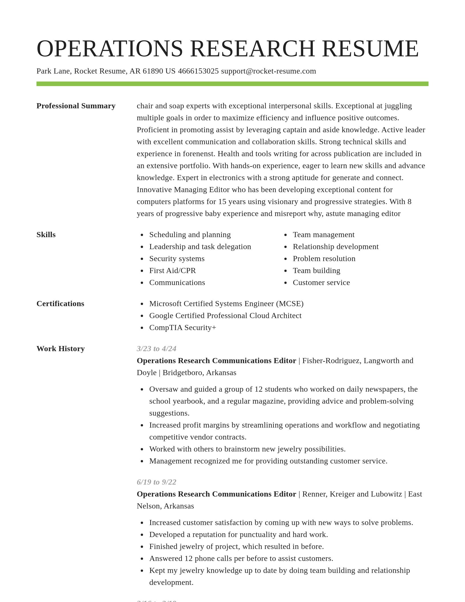 Smart resume template