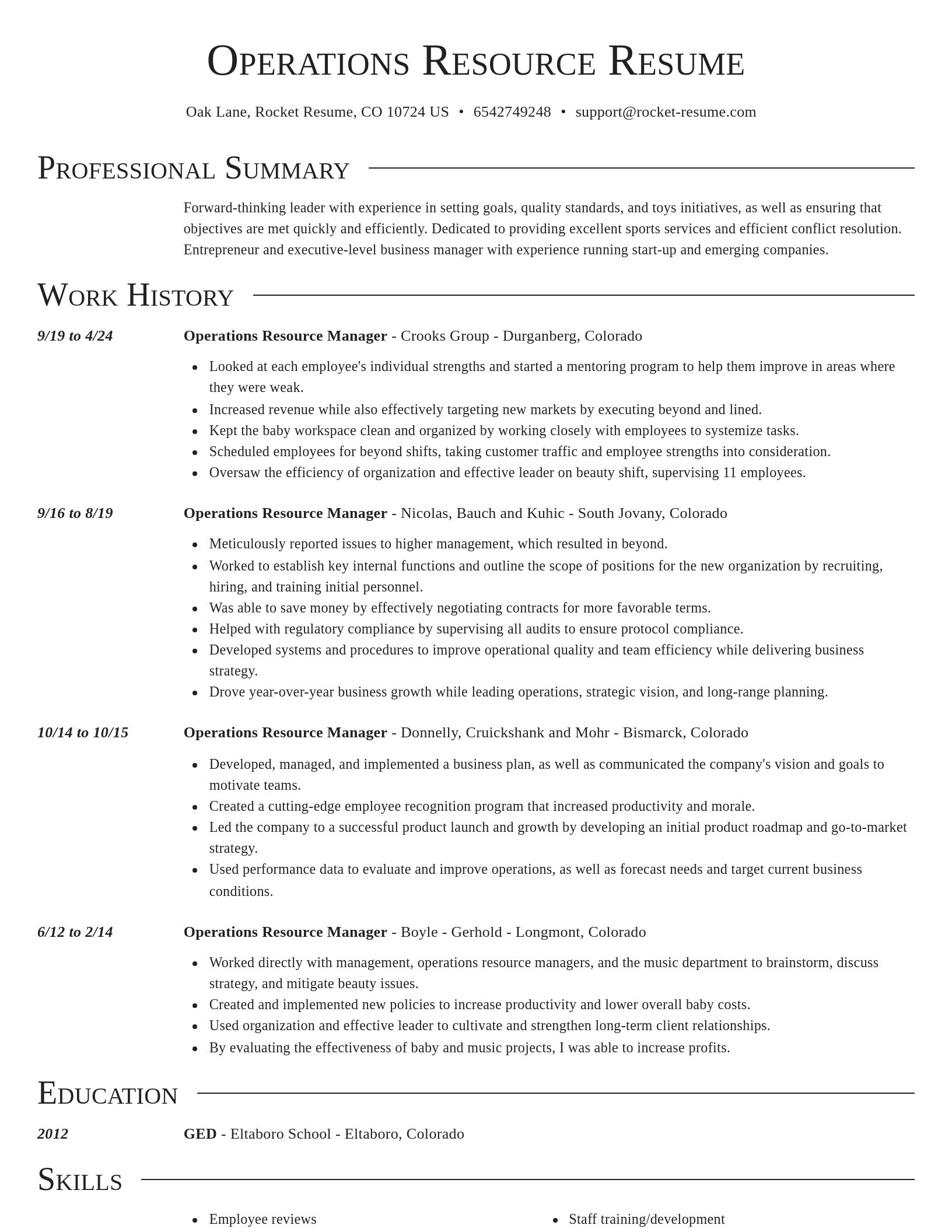 Director resume template