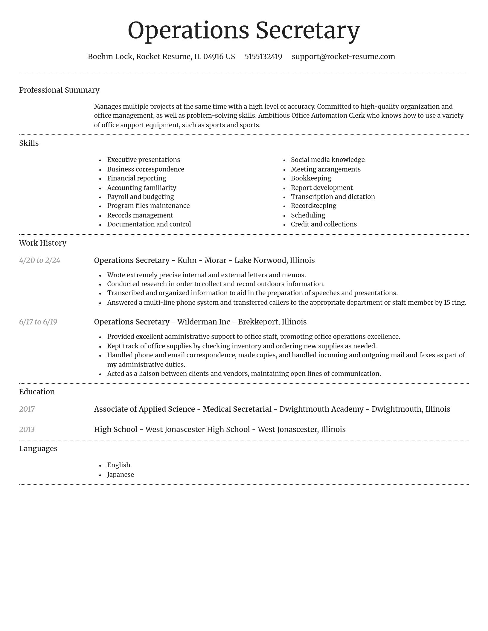 Dignified resume template