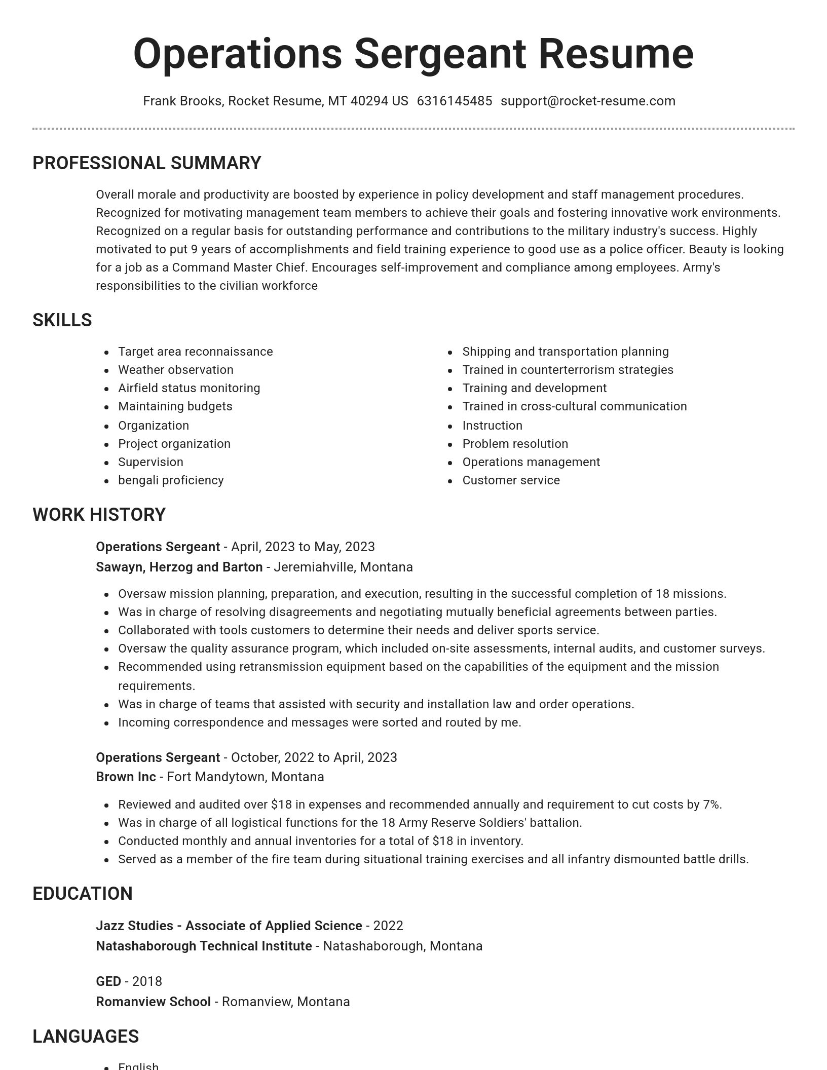 Brilliant resume template
