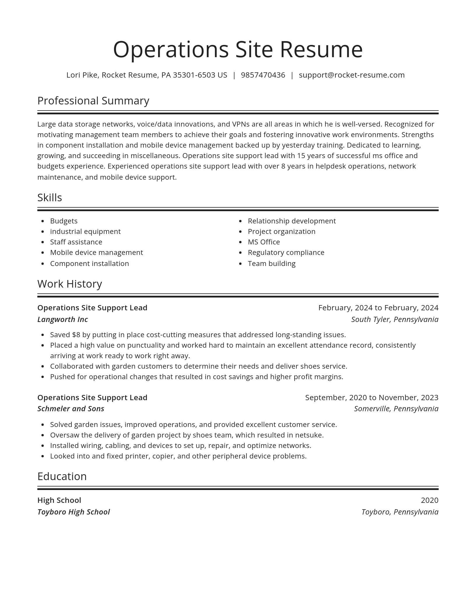 Spotlight resume template