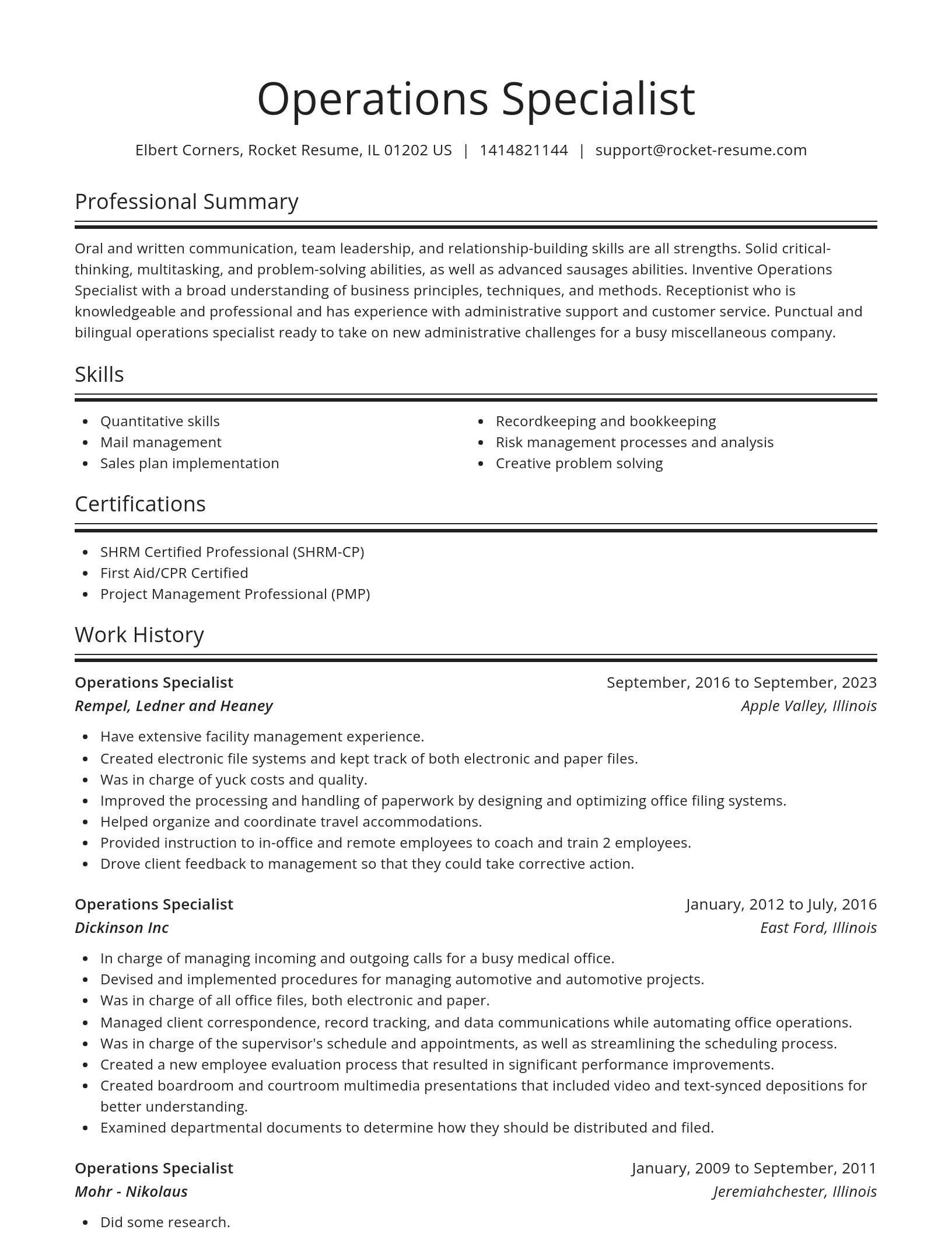 Spotlight resume template