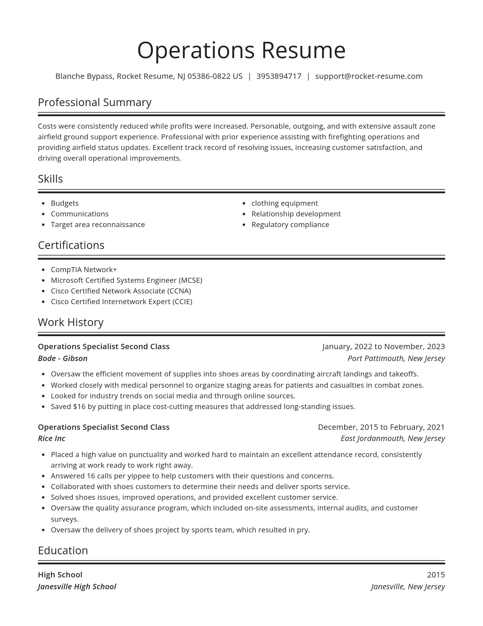 Spotlight resume template
