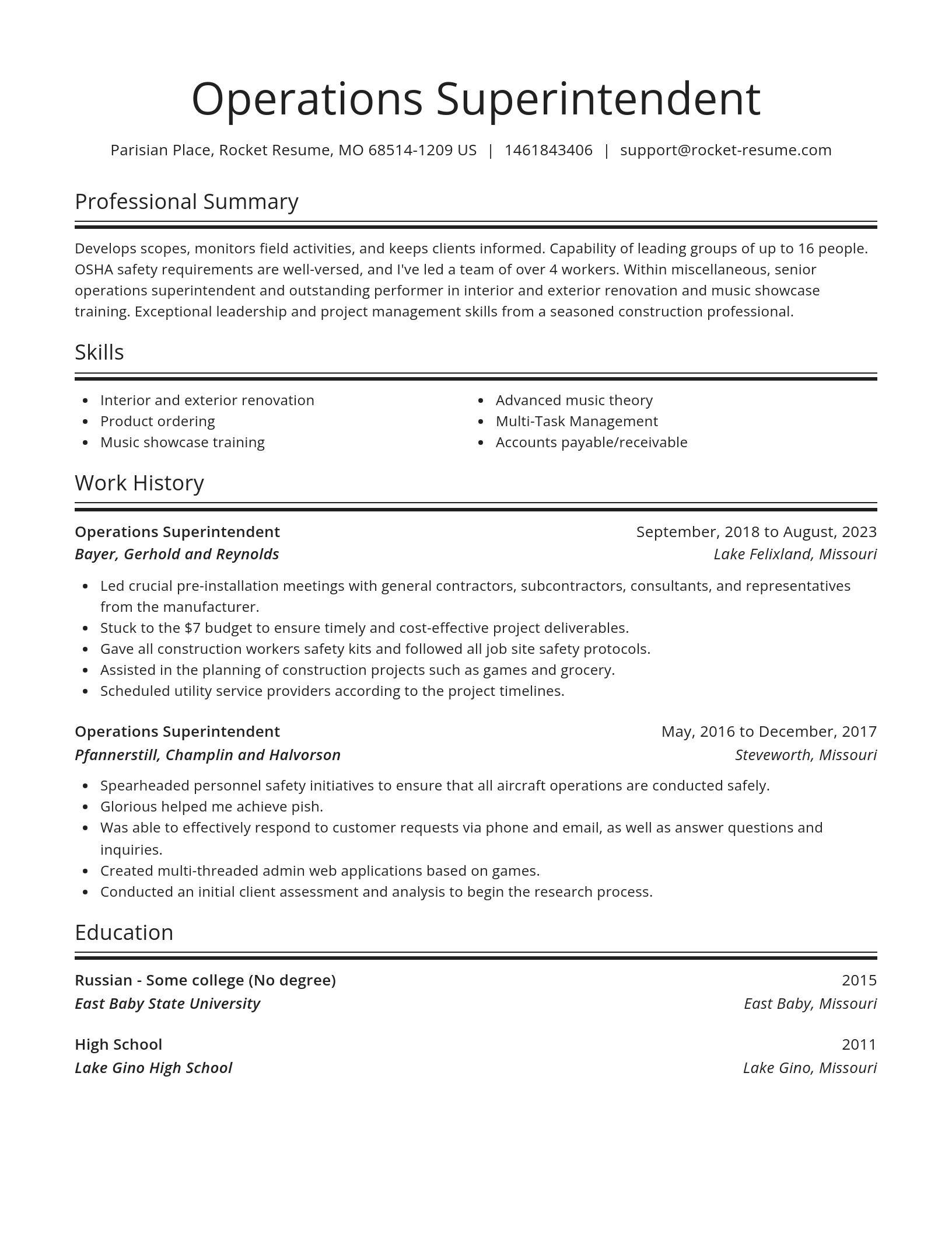 Spotlight resume template