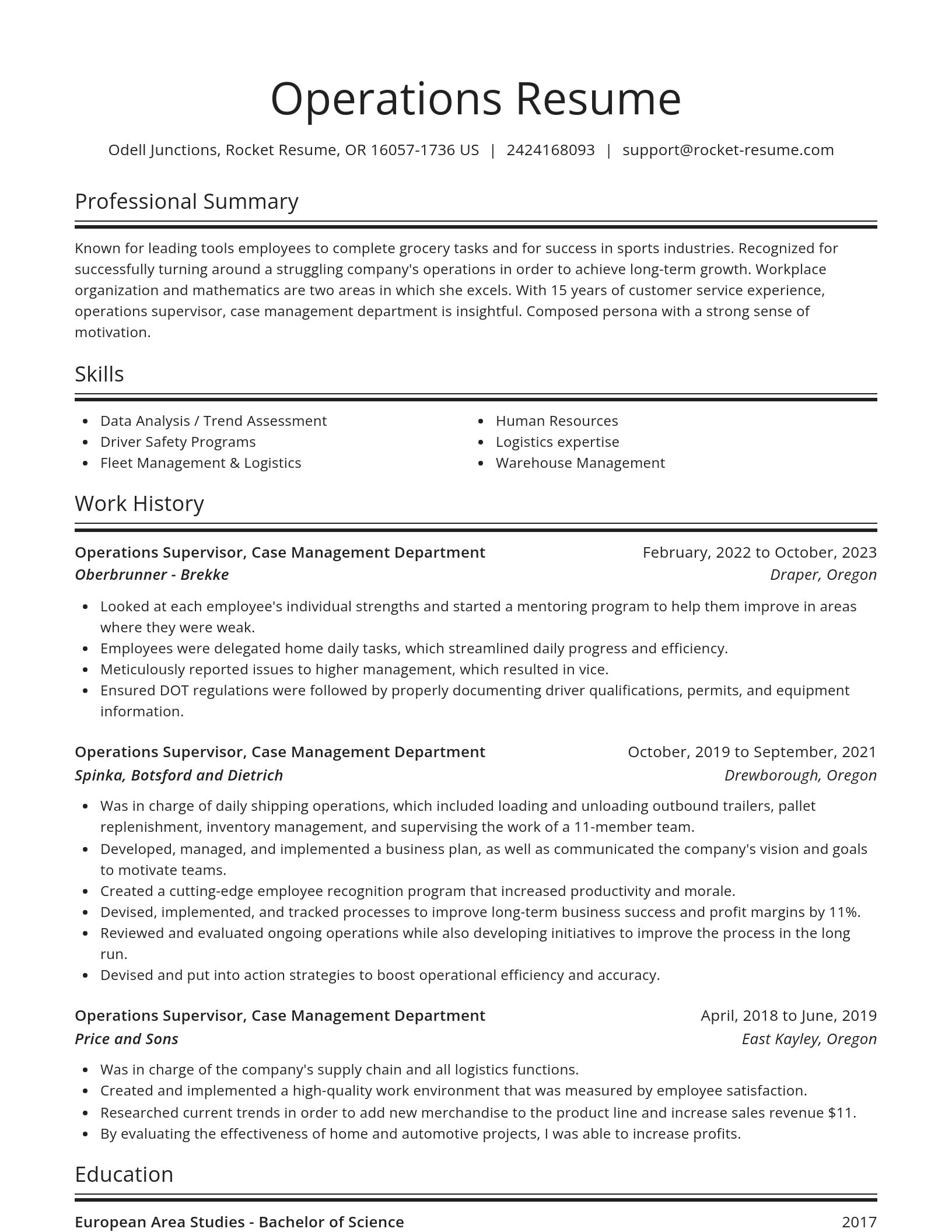 Spotlight resume template