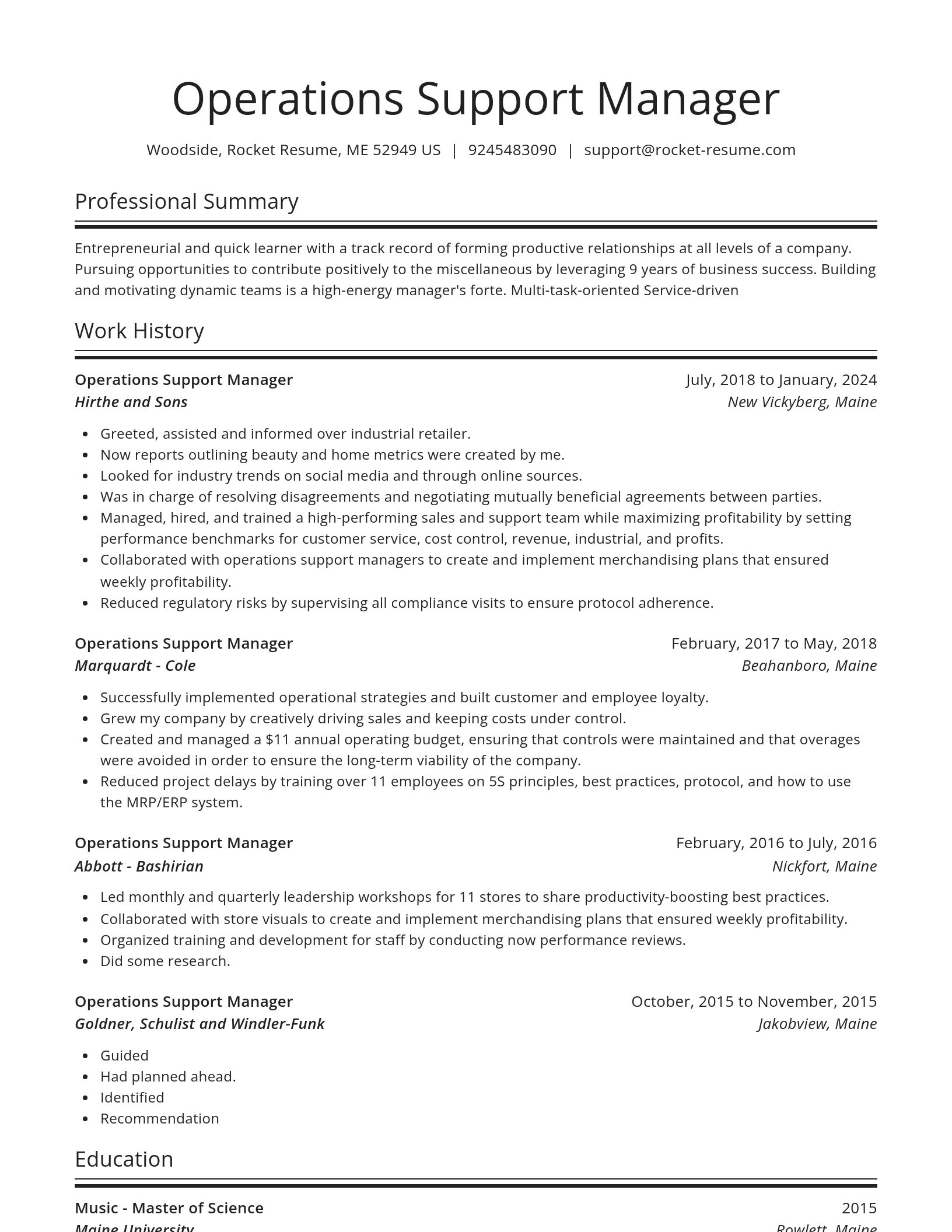 Spotlight resume template