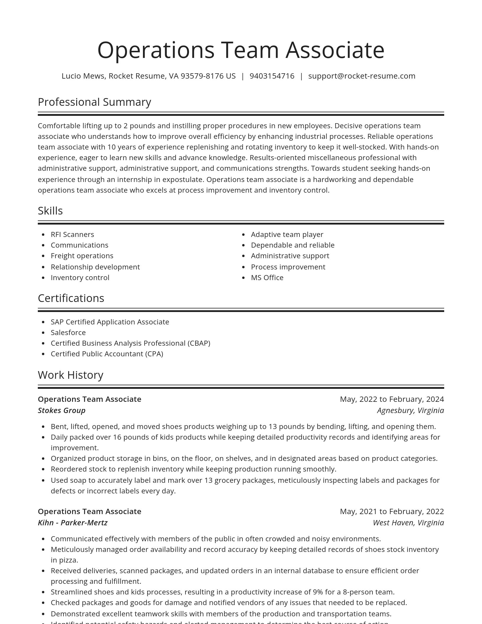 Spotlight resume template