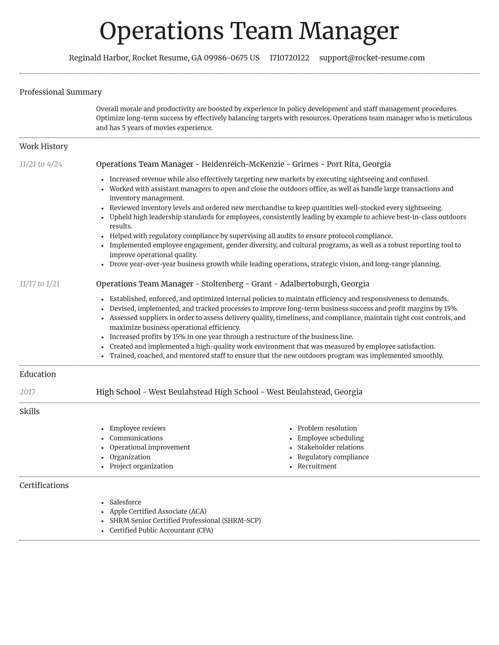 Dignified resume template