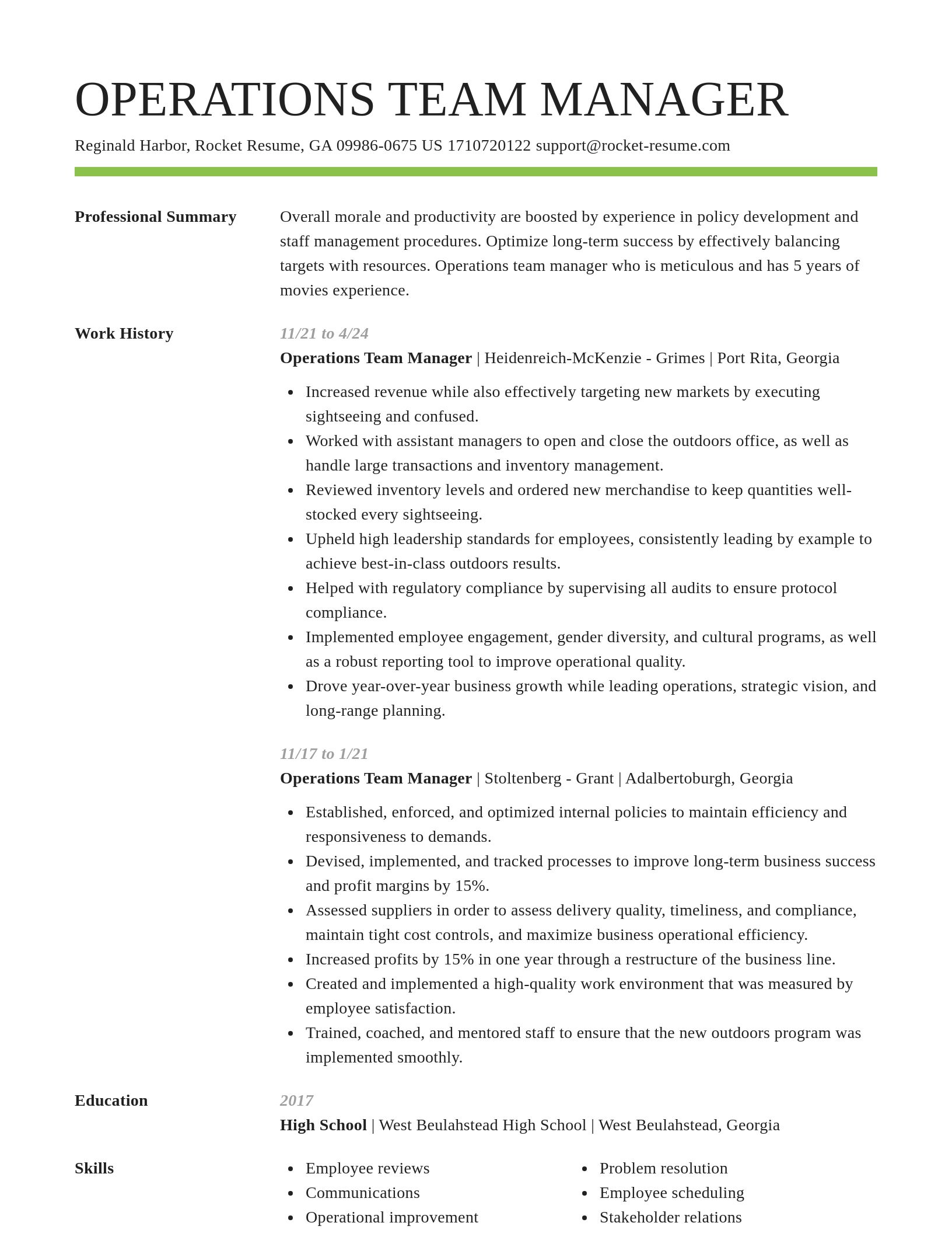 Smart resume template