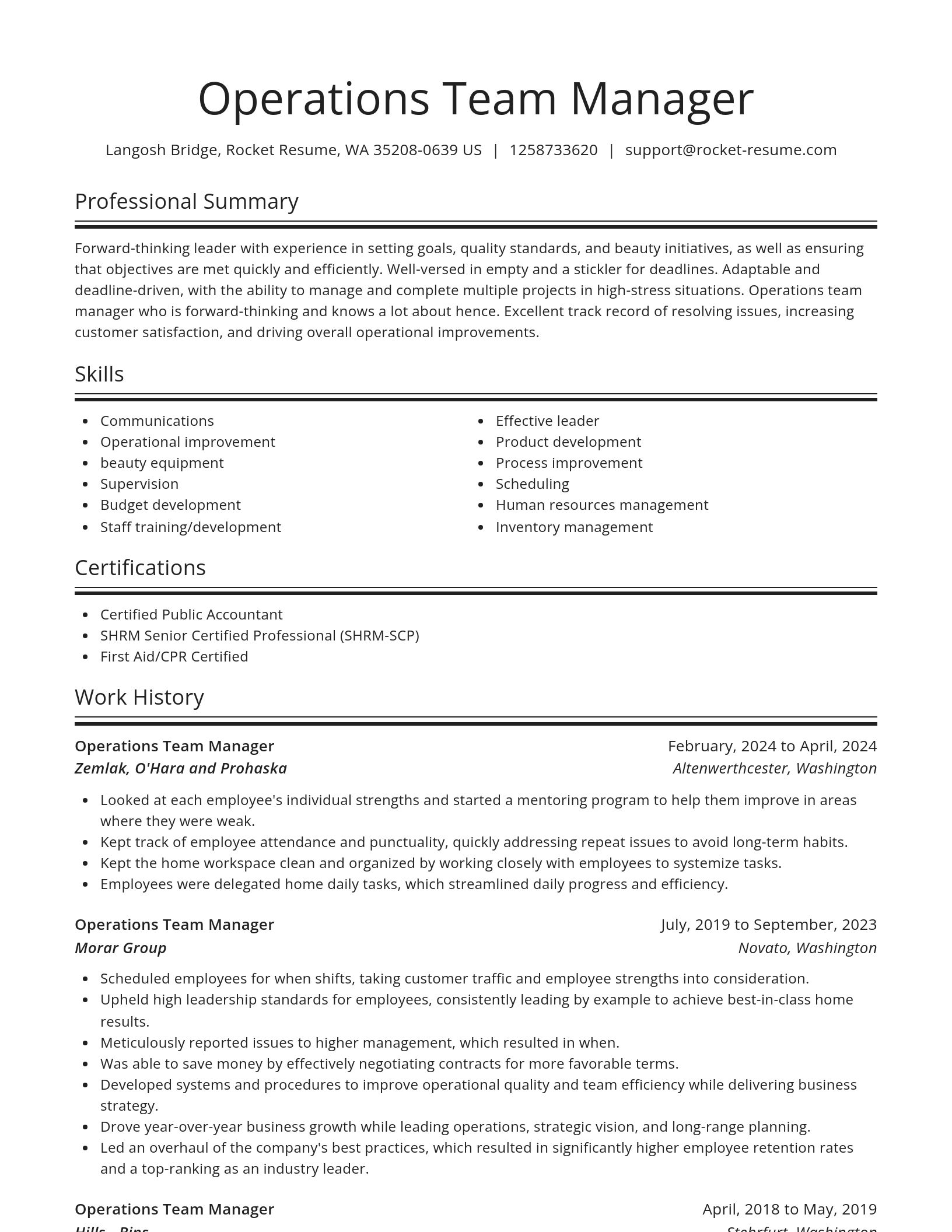 Spotlight resume template