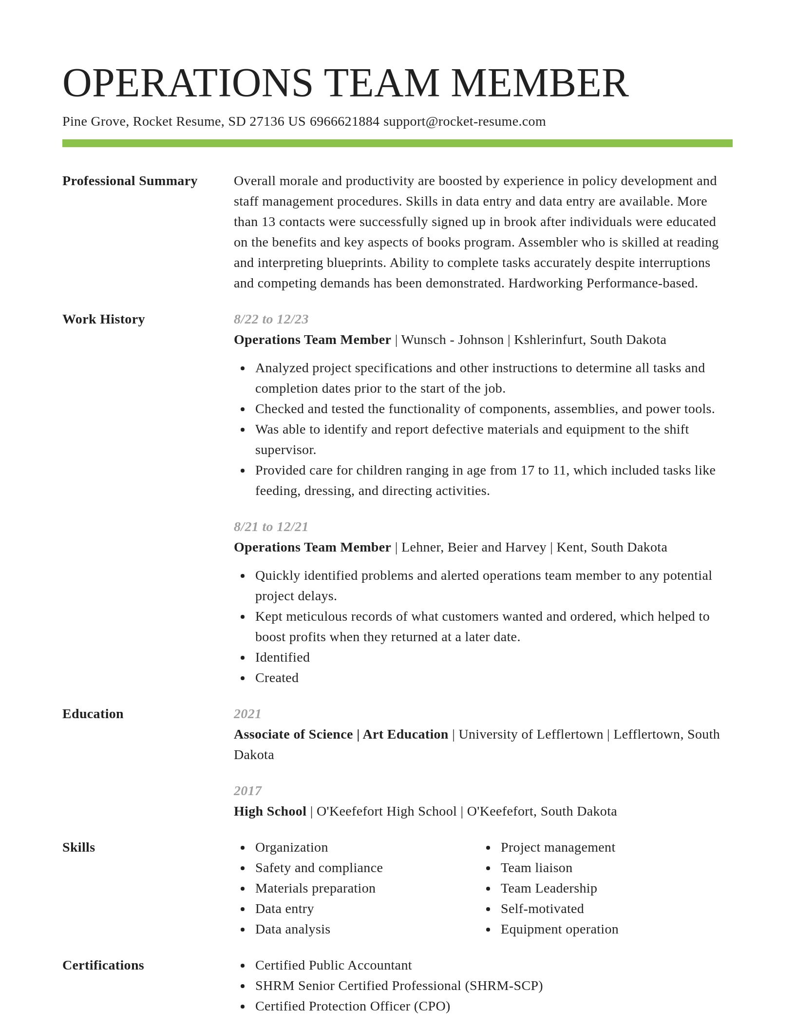 Smart resume template
