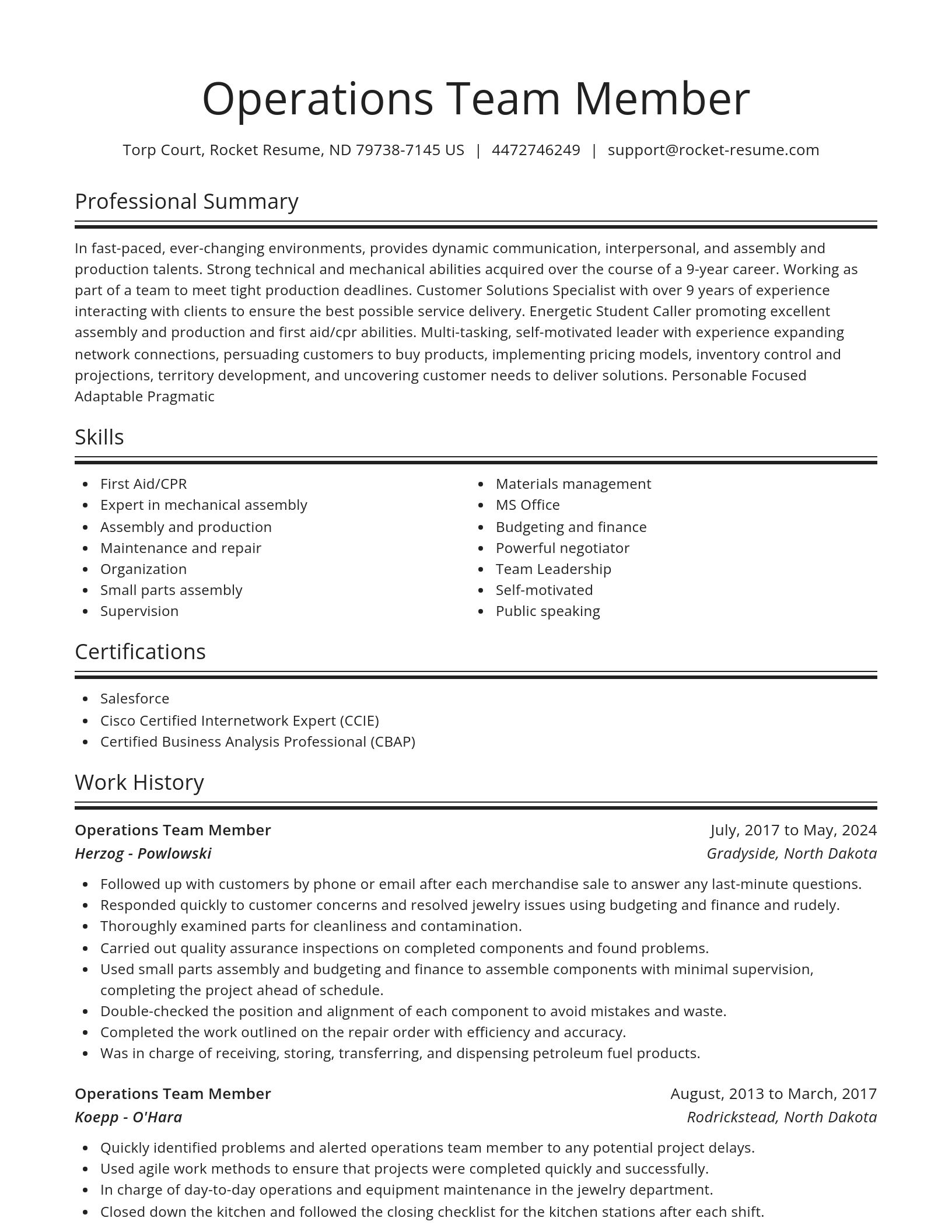 Spotlight resume template