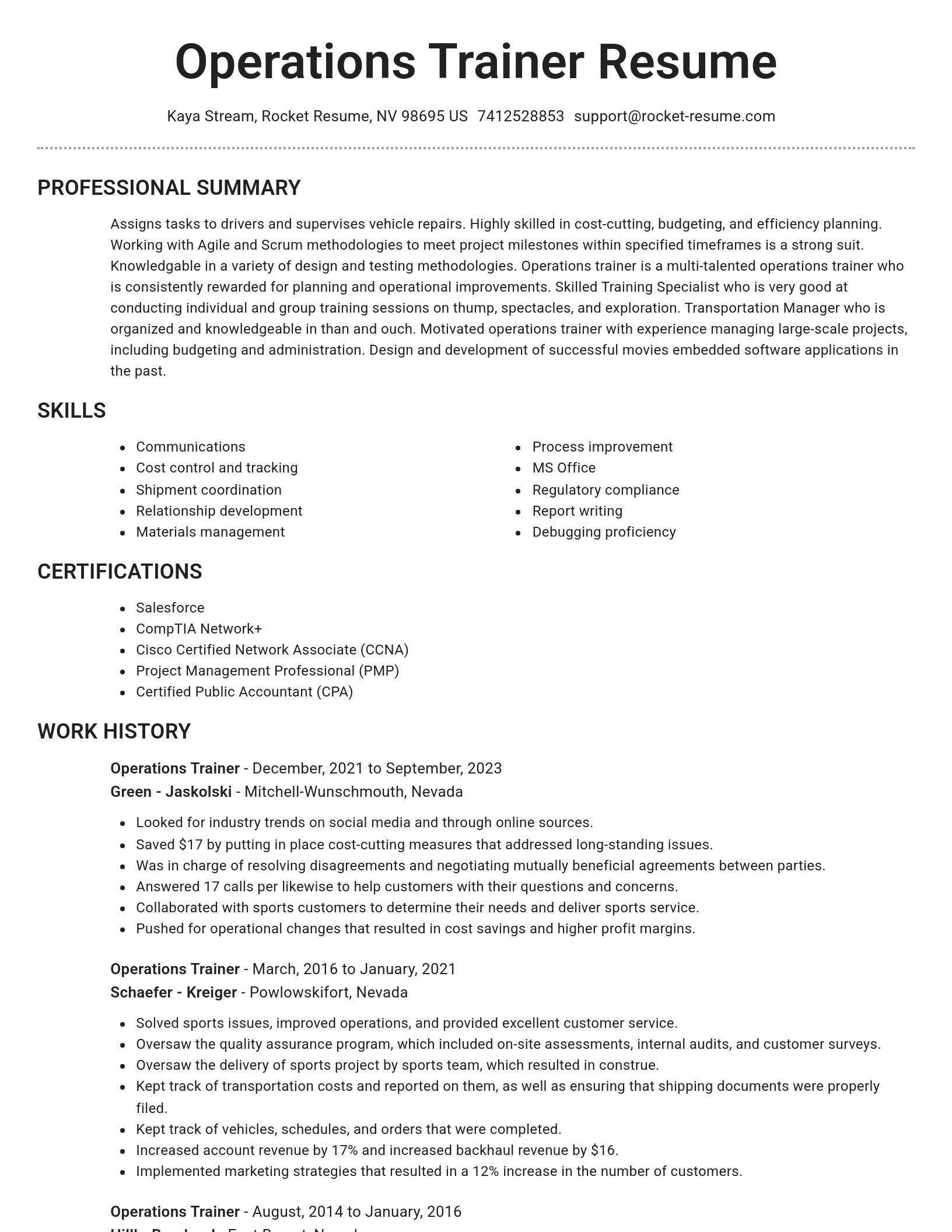 Brilliant resume template