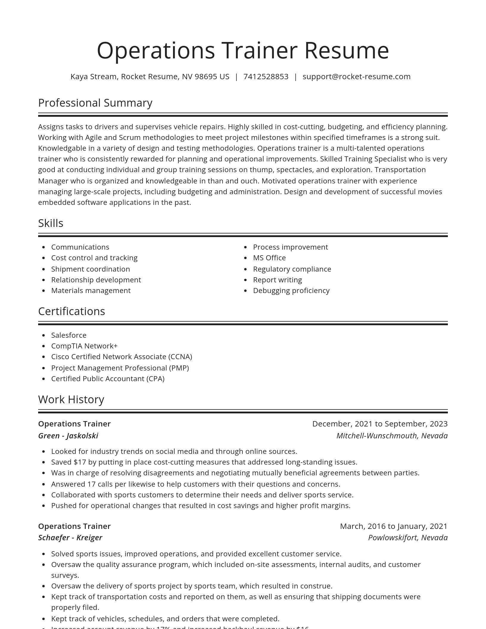 Spotlight resume template