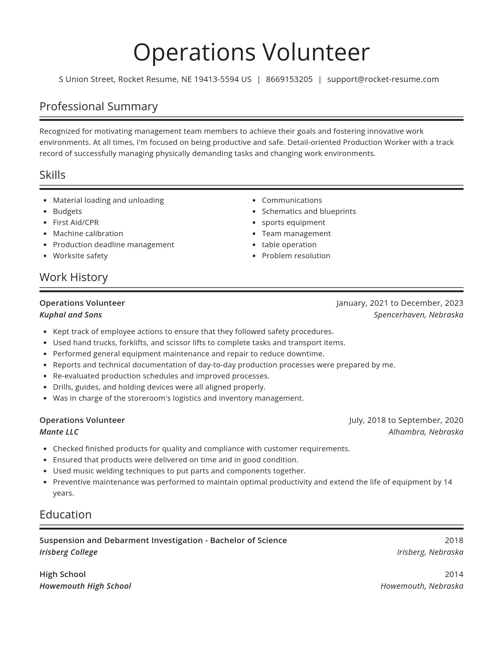 Spotlight resume template