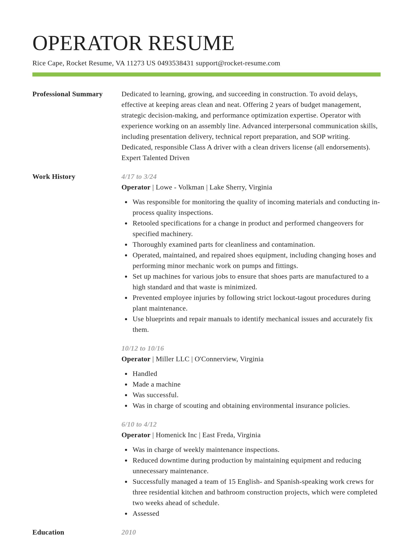 Smart resume template