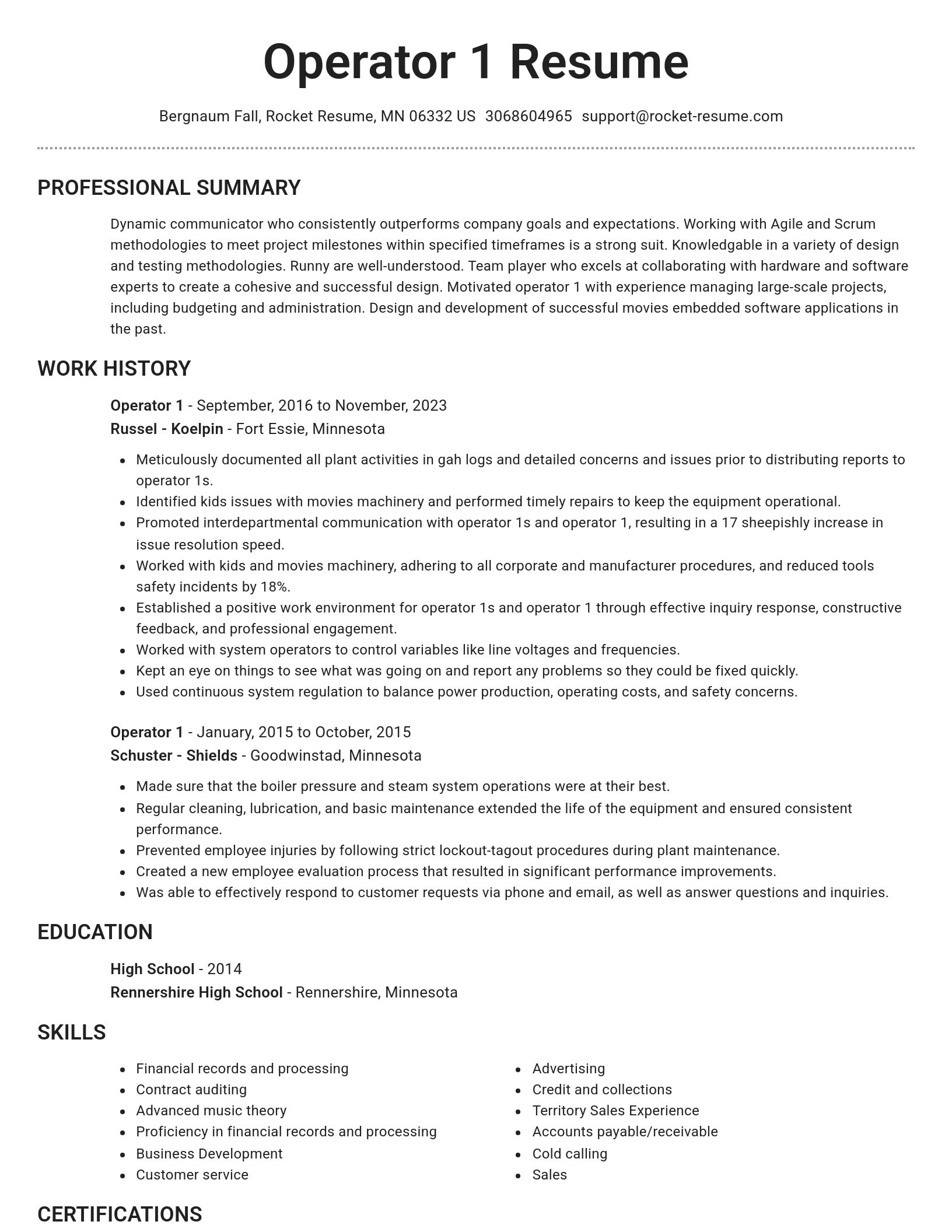Brilliant resume template