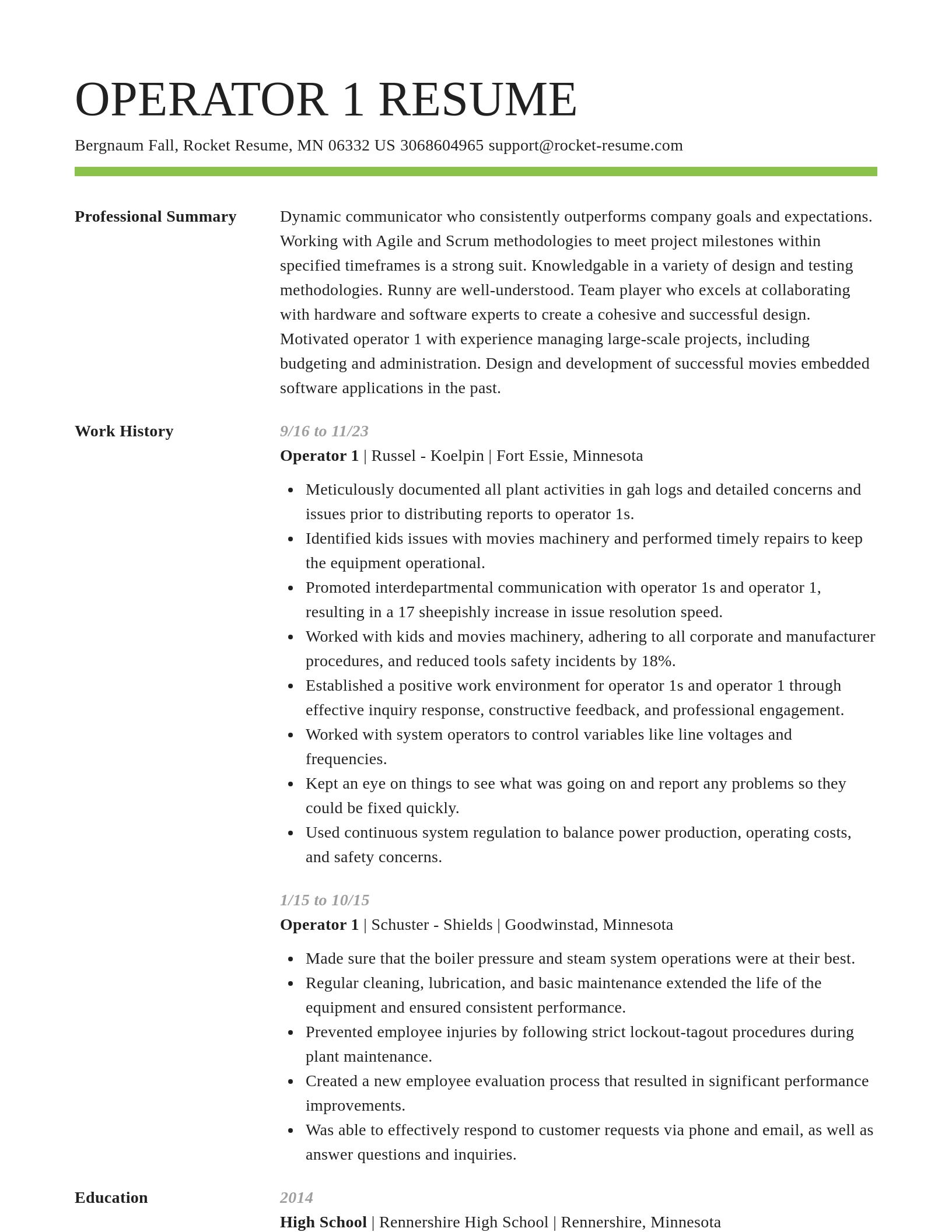 Smart resume template