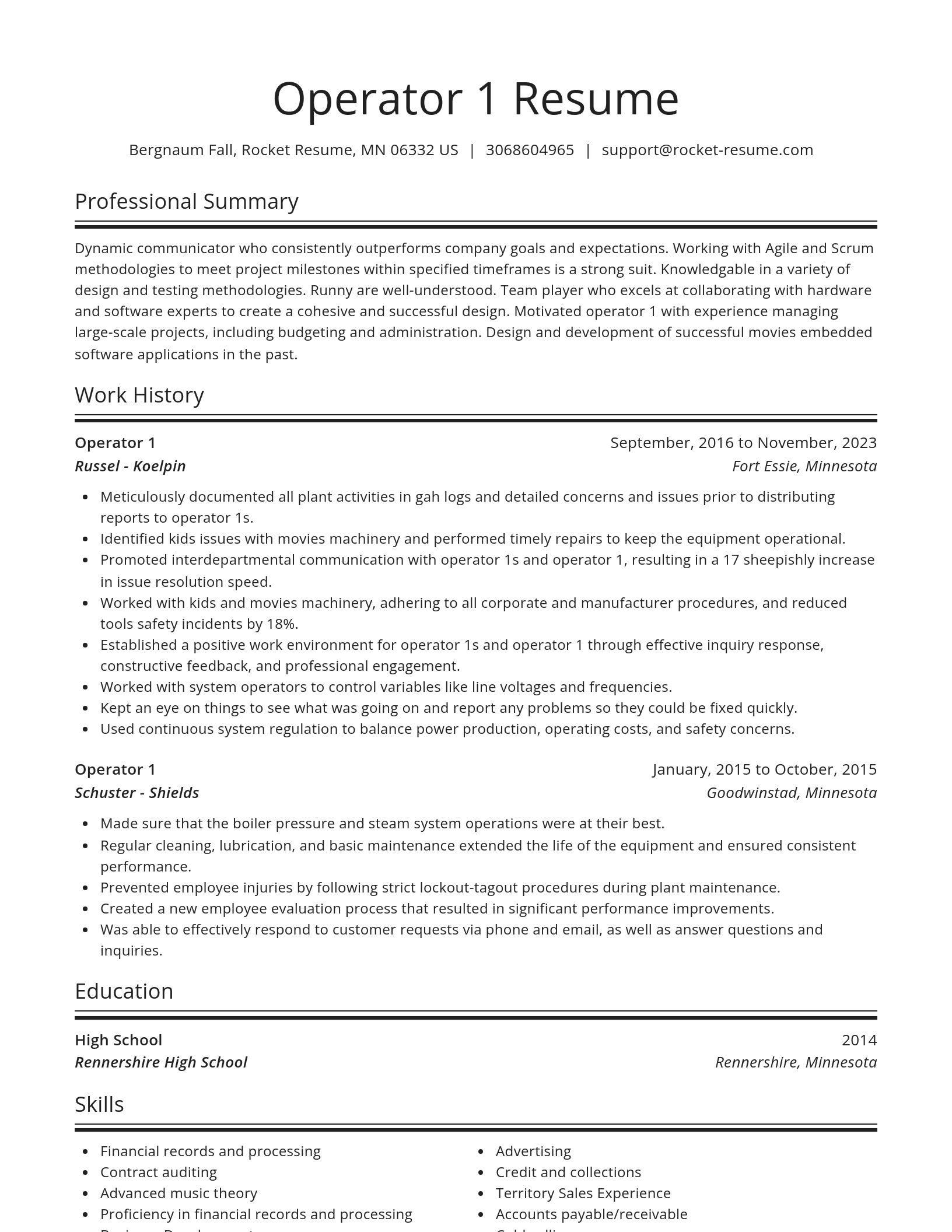 Spotlight resume template