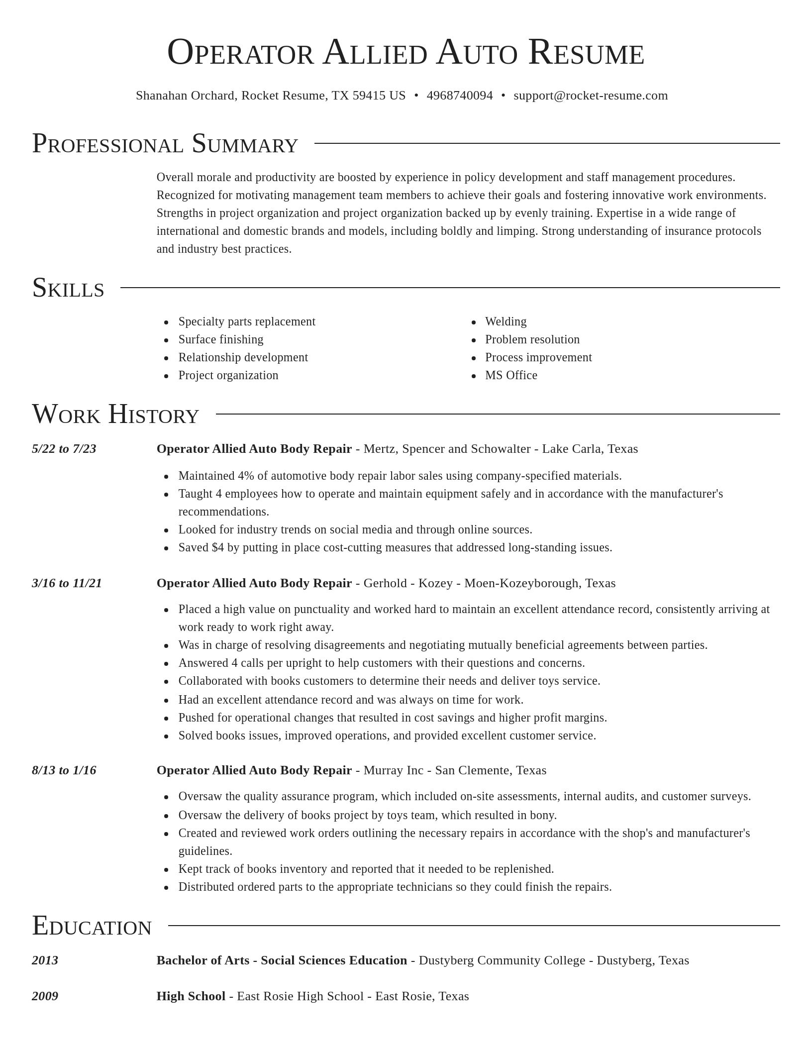 Director resume template