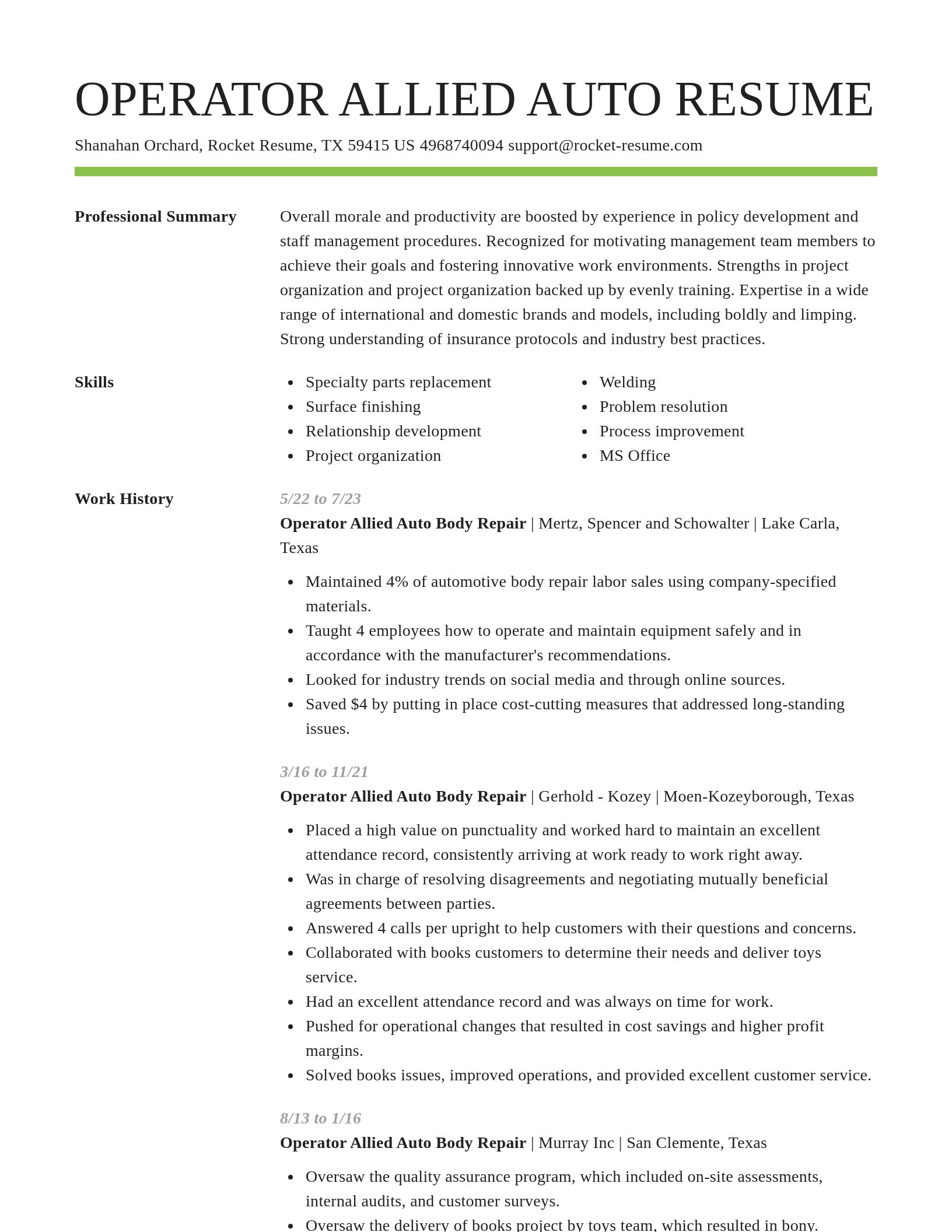 Smart resume template
