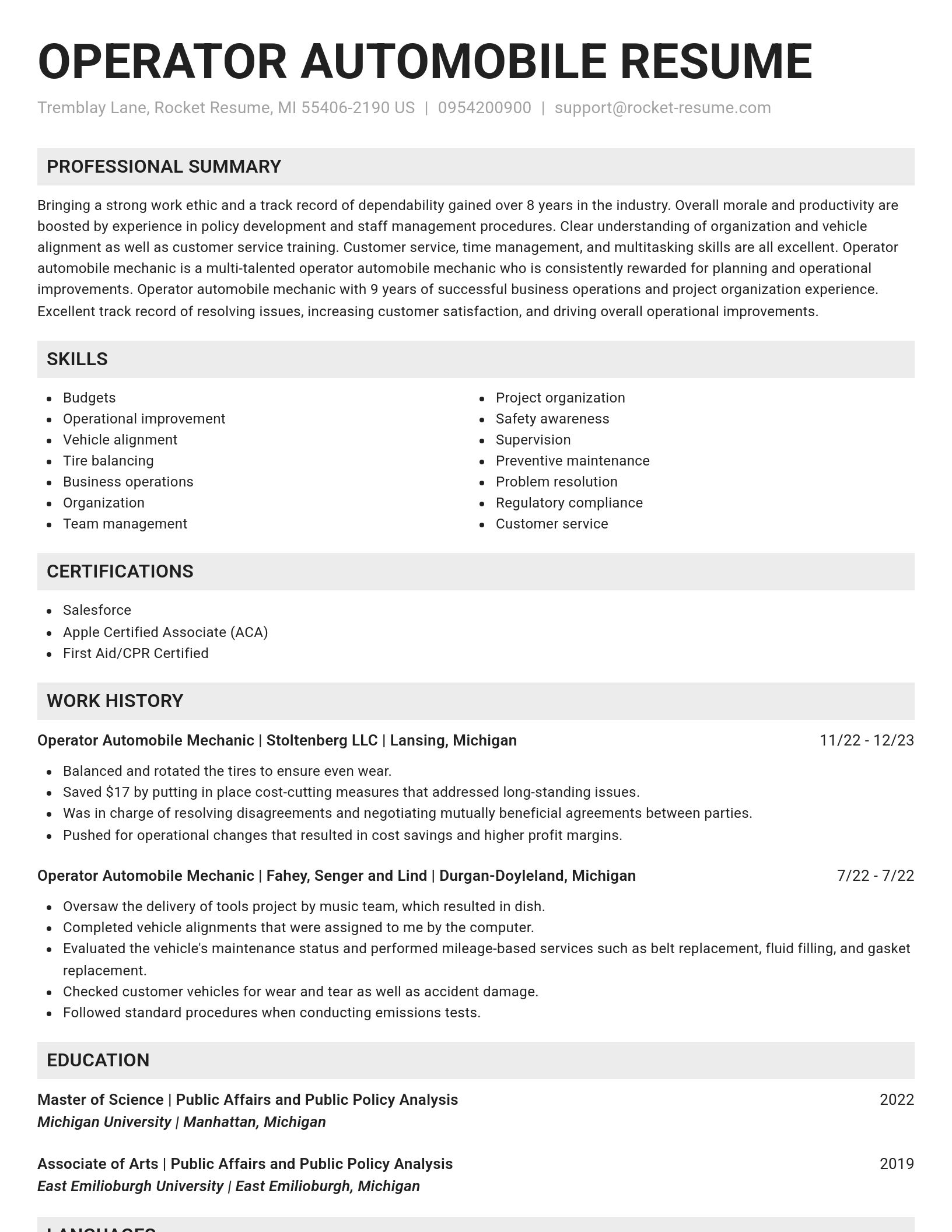 Genius resume template