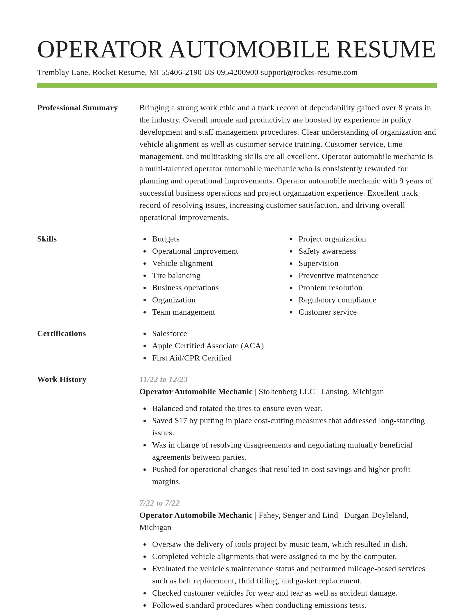 Smart resume template