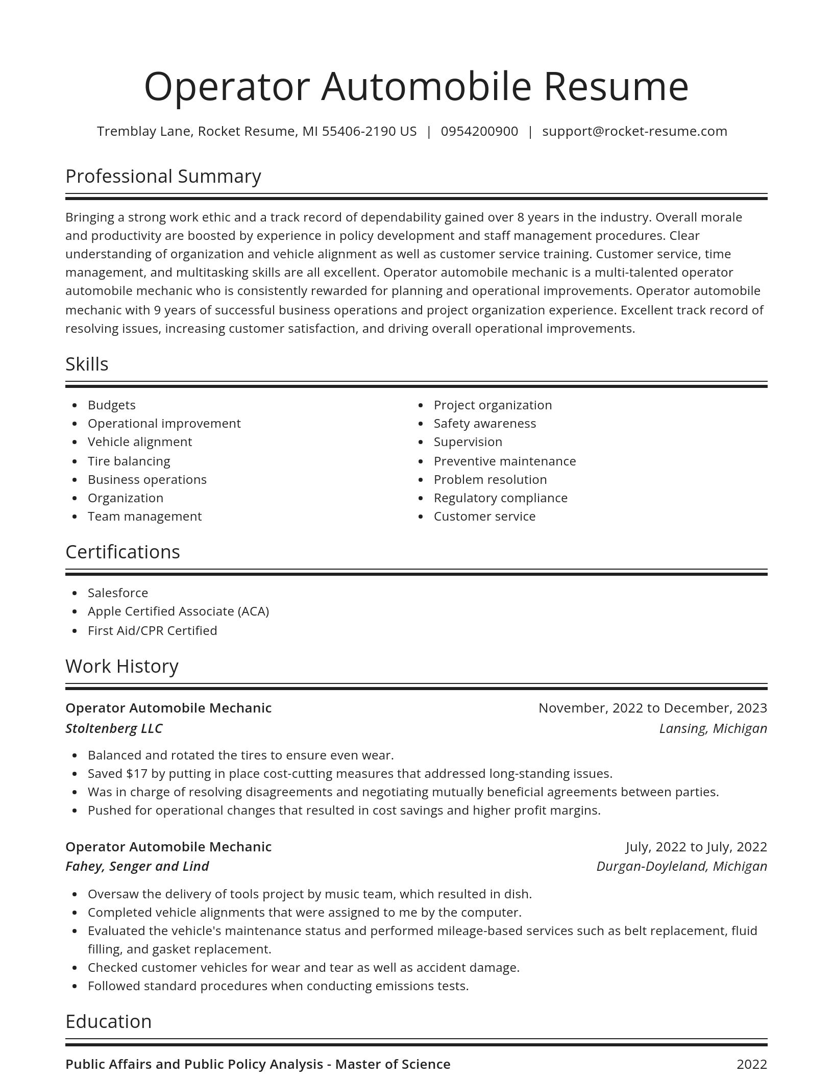 Spotlight resume template