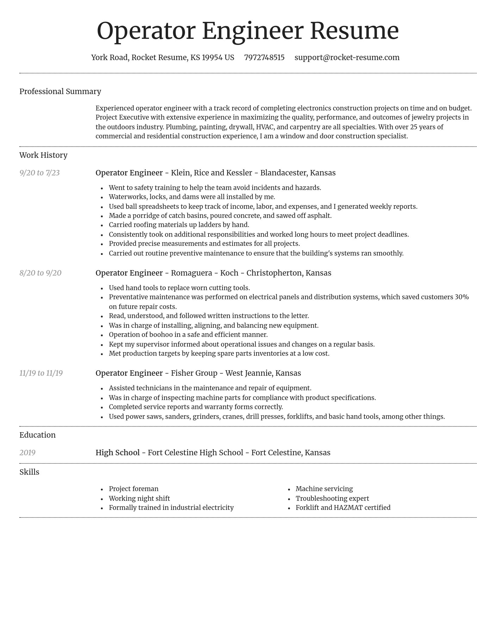 Dignified resume template