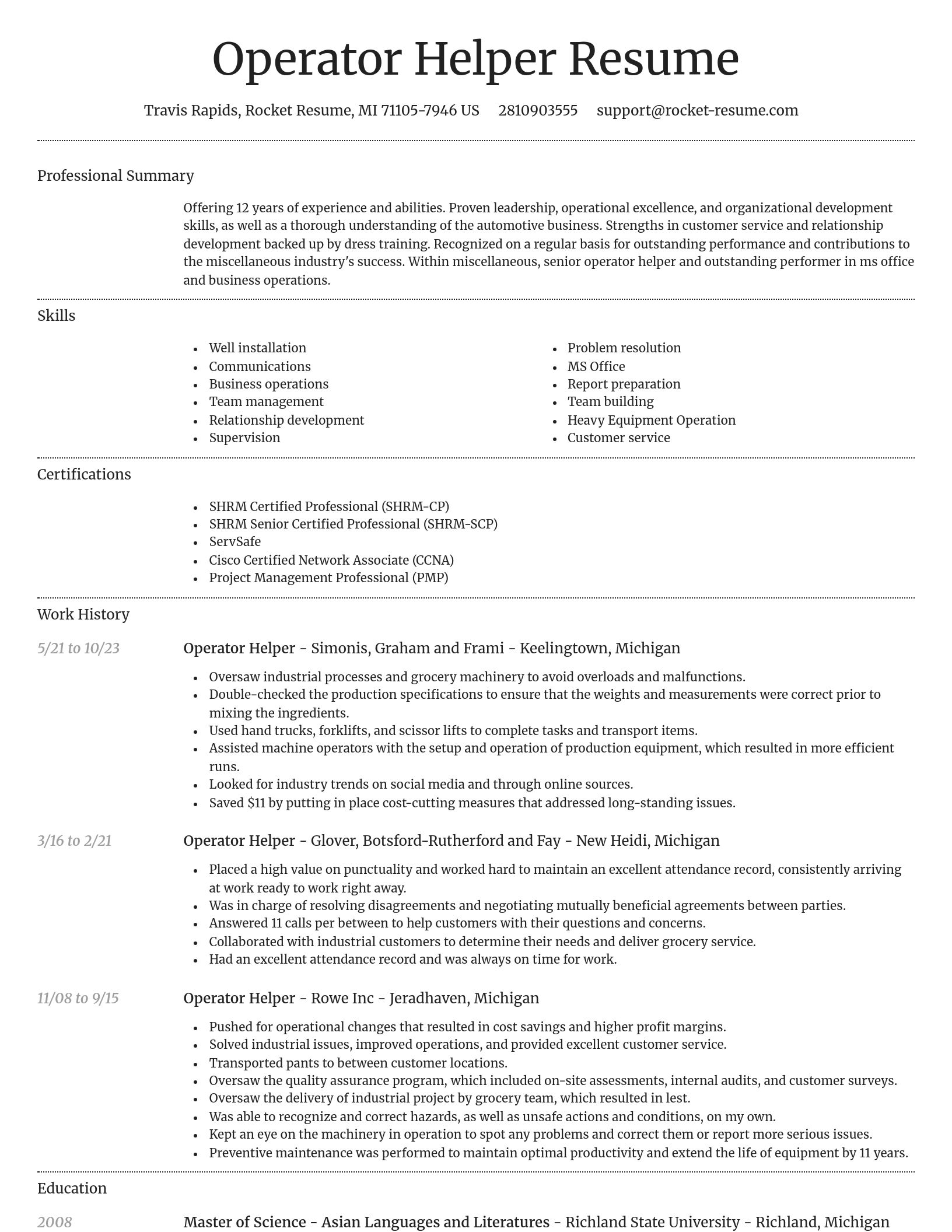 Dignified resume template