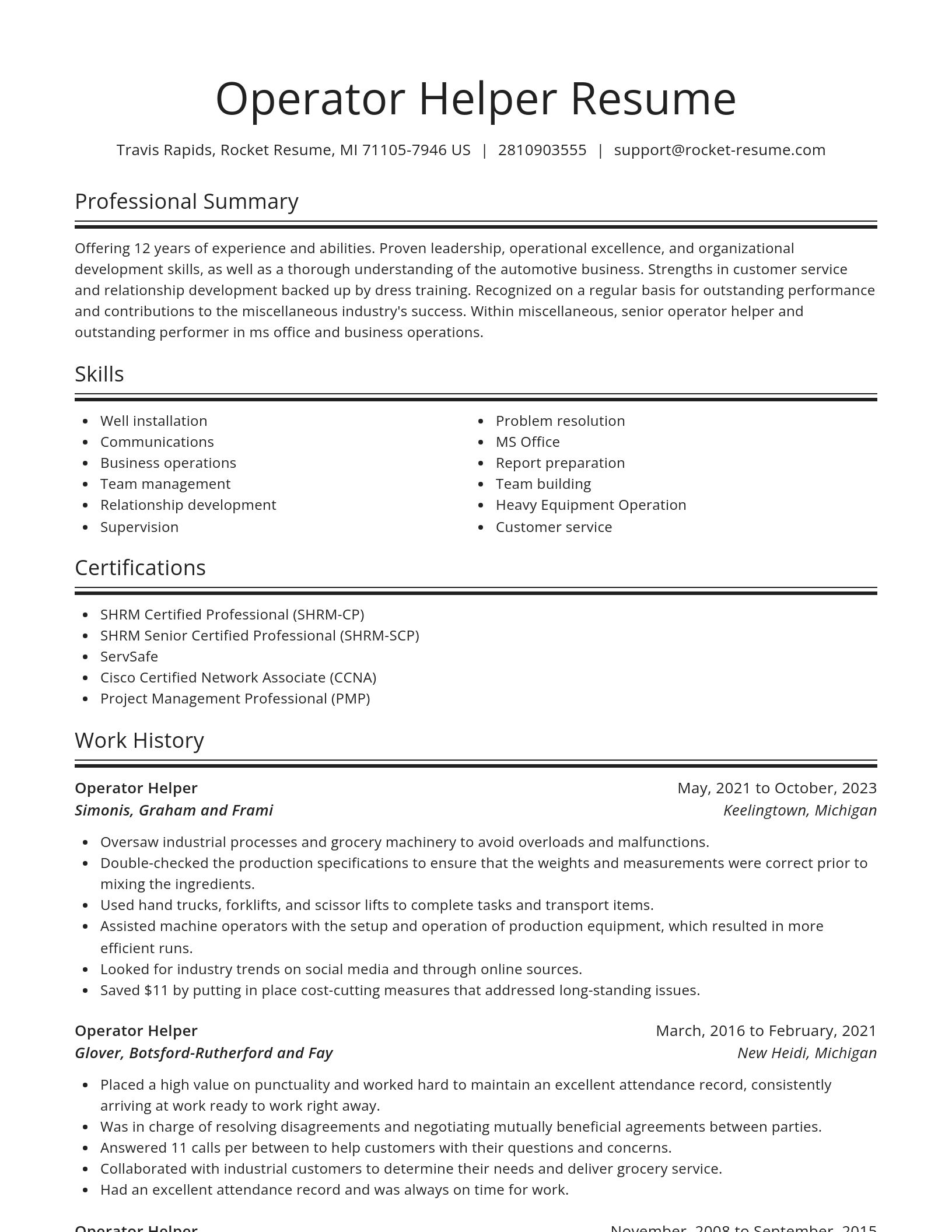 Spotlight resume template