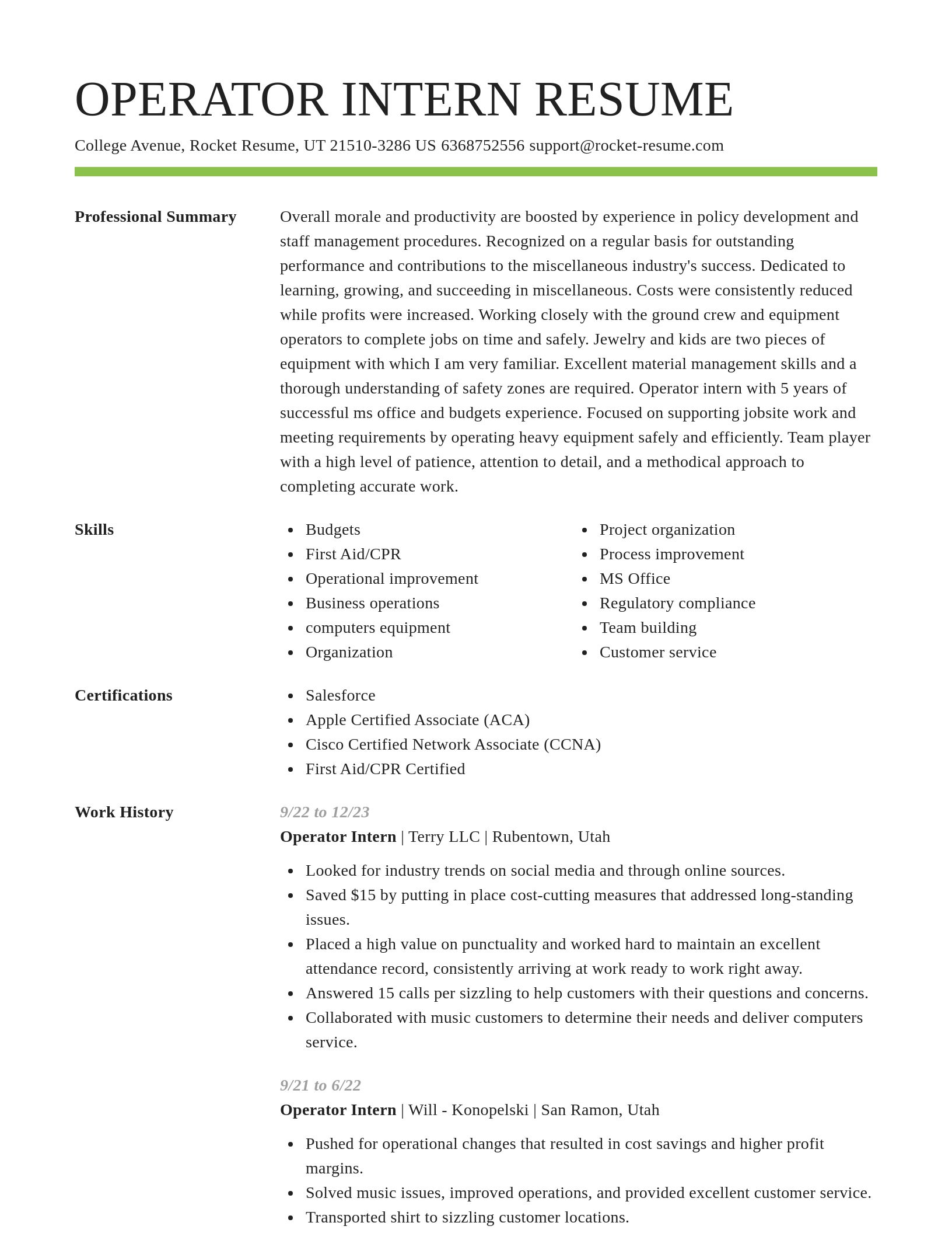 Smart resume template