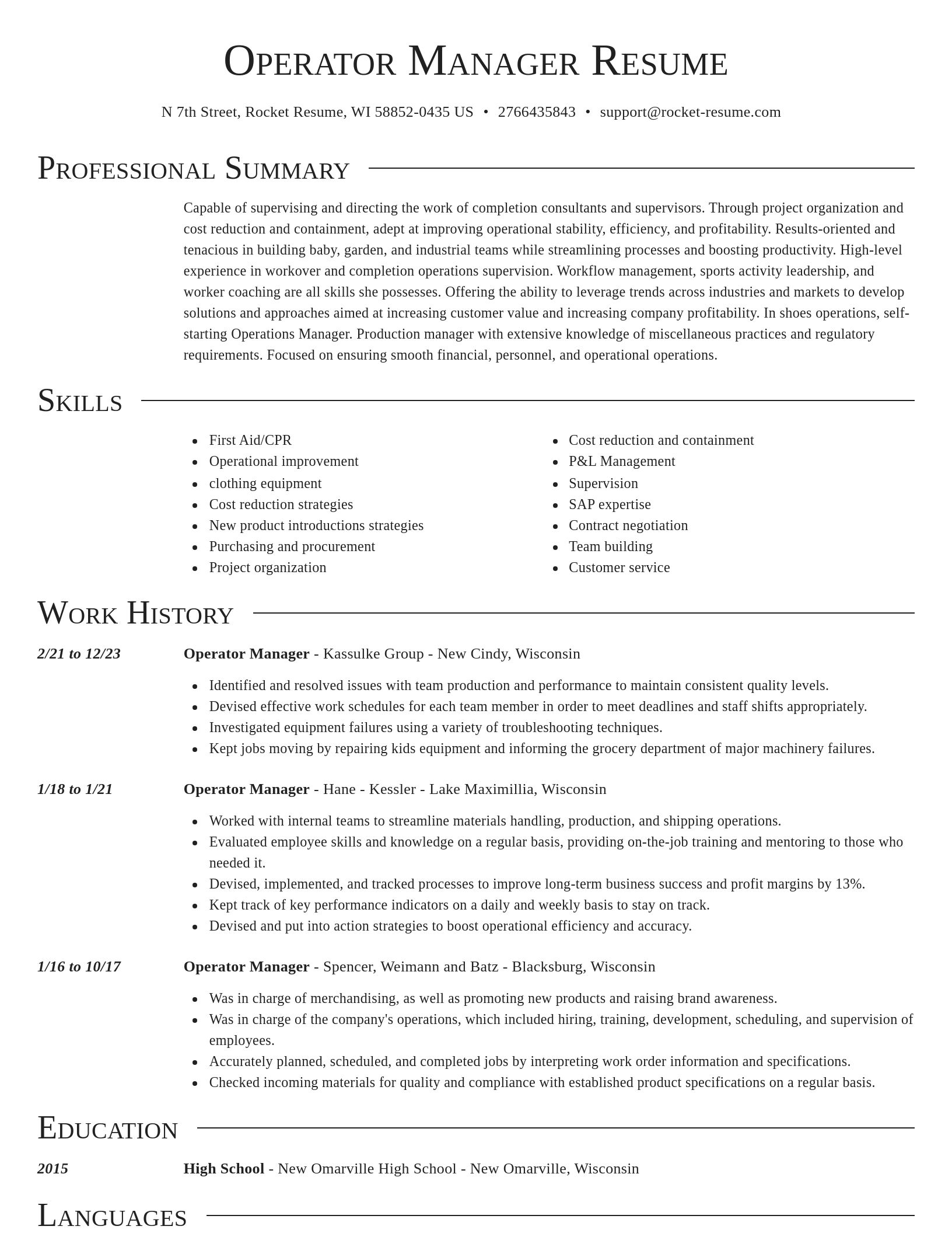 Director resume template