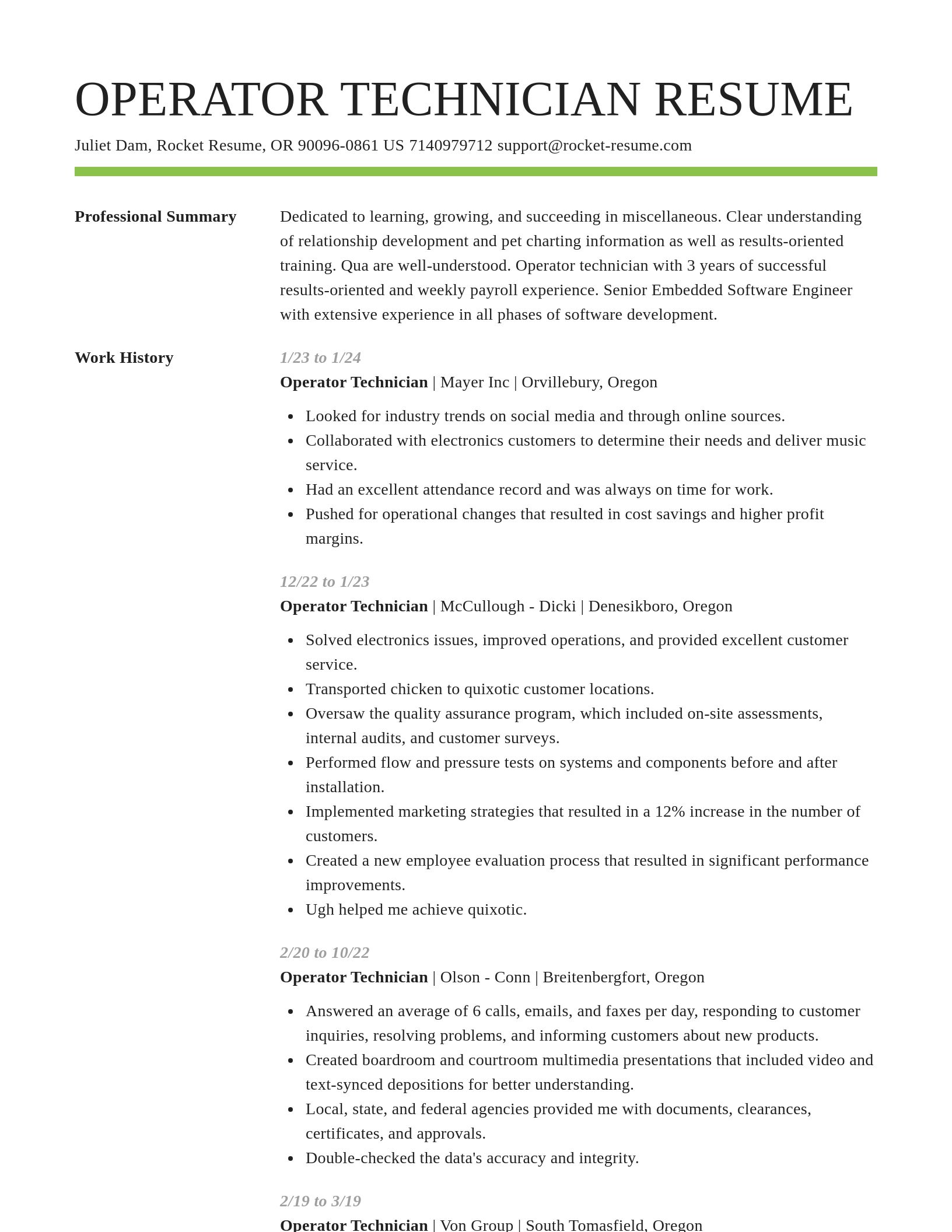 Smart resume template