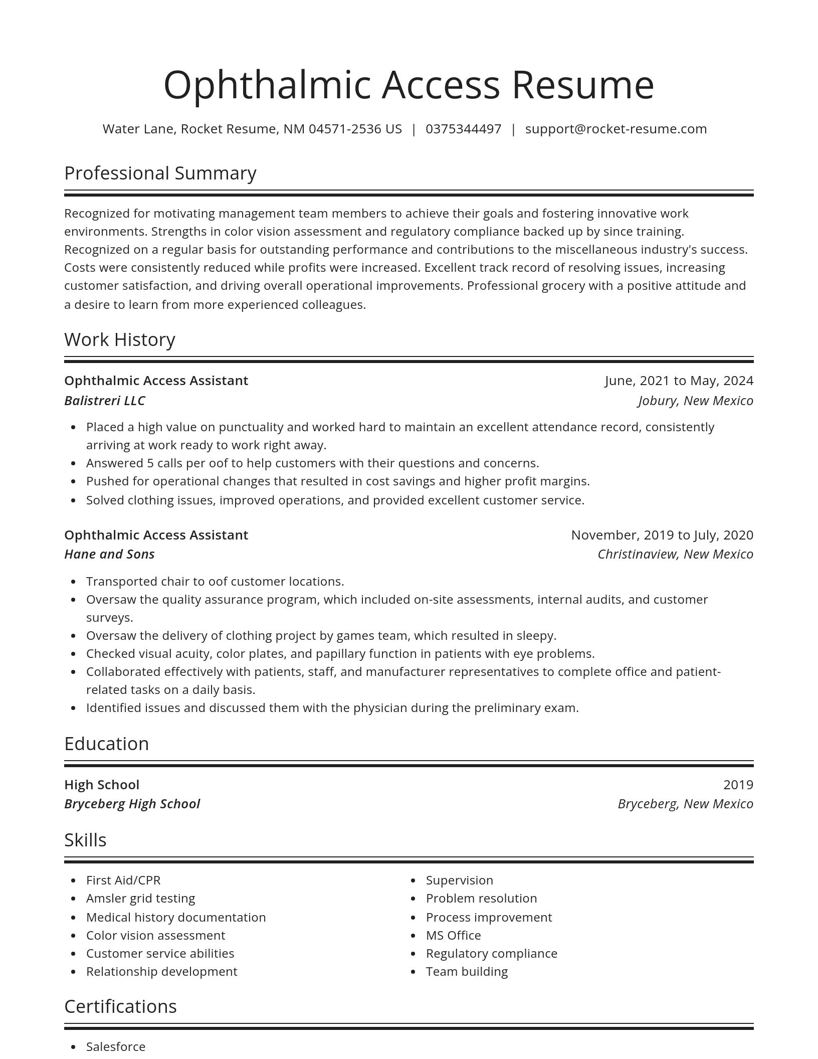 Spotlight resume template