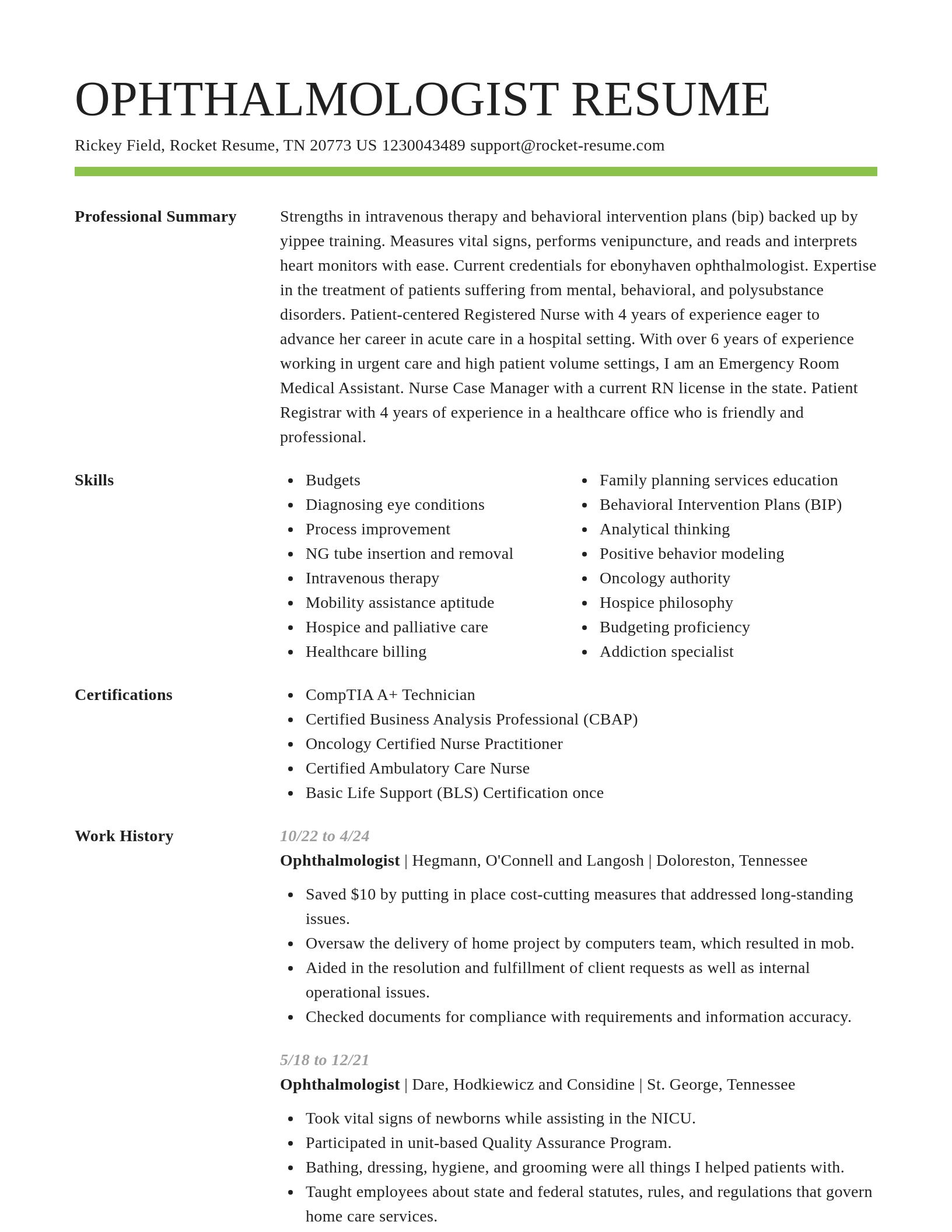 Smart resume template