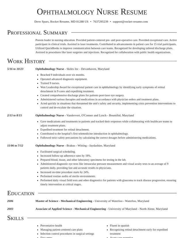 Director resume template
